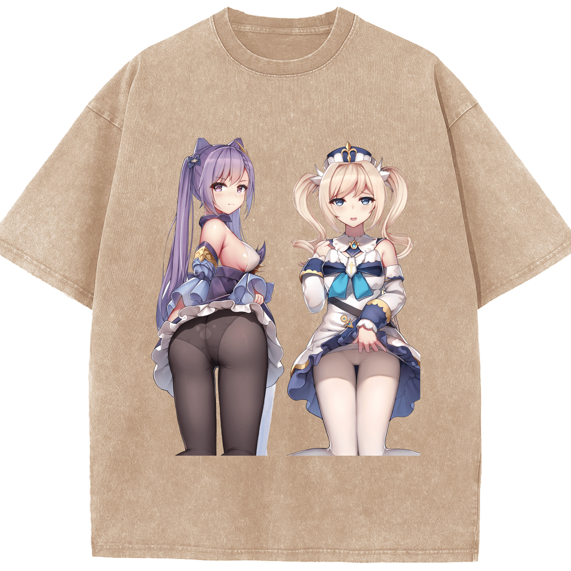 げんし神 刻晴 こくせい genshin Kokusei 綿100% ヴィンテージ風 半袖Tシャツ（フロントプリント）