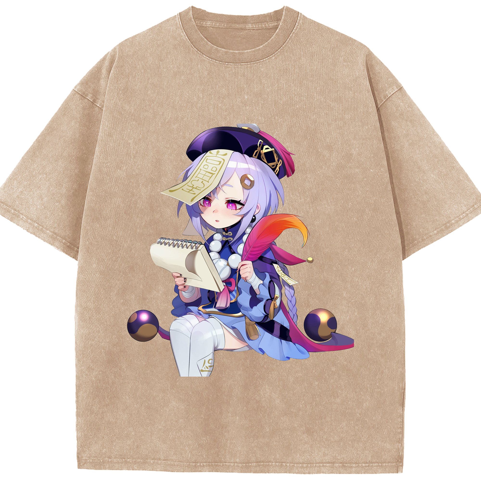 げんし神 七七 なな  genshin Nana 綿100% ヴィンテージ風 半袖Tシャツ（フロントプリント）