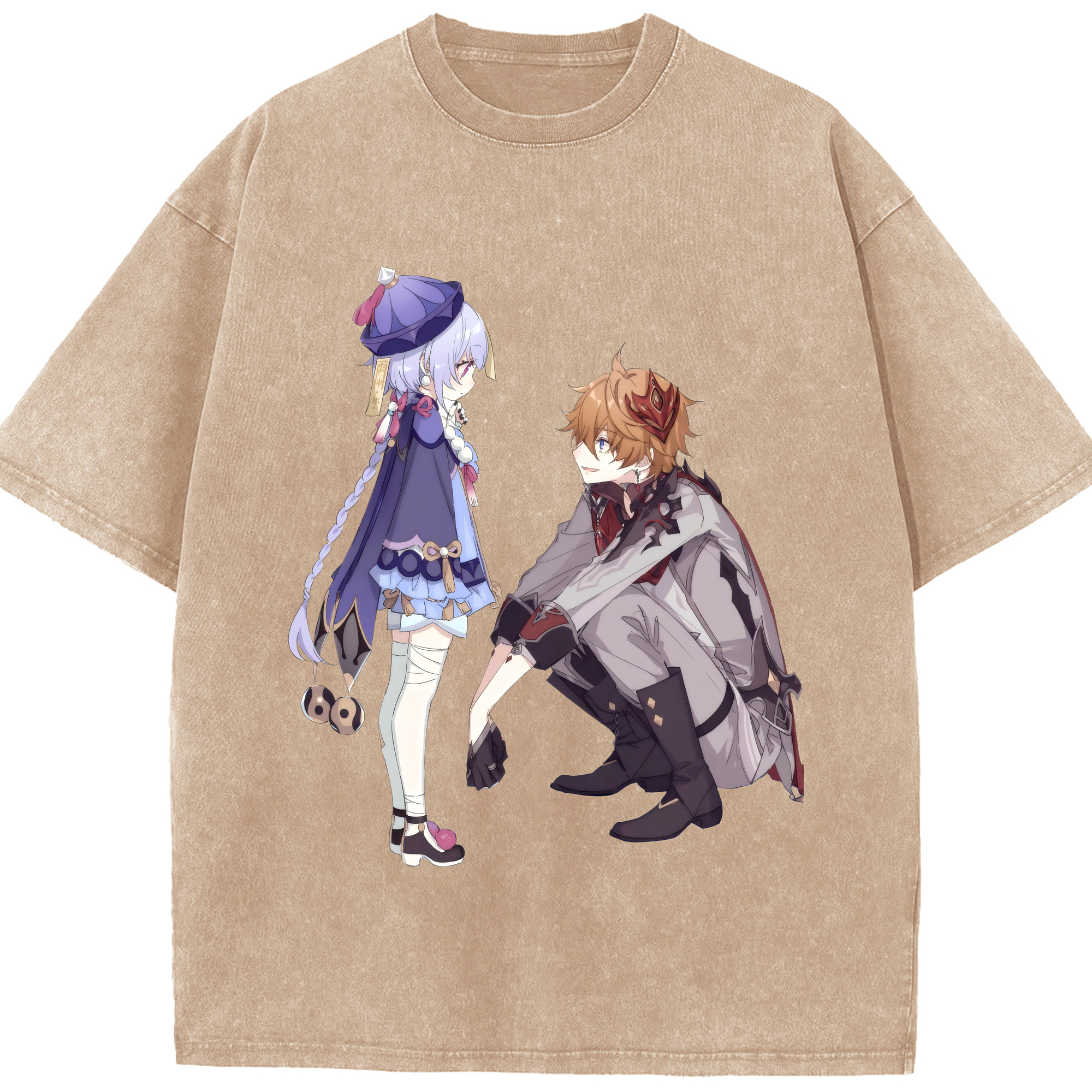 げんし神 七七 なな  genshin Nana 綿100% ヴィンテージ風 半袖Tシャツ（フロントプリント）