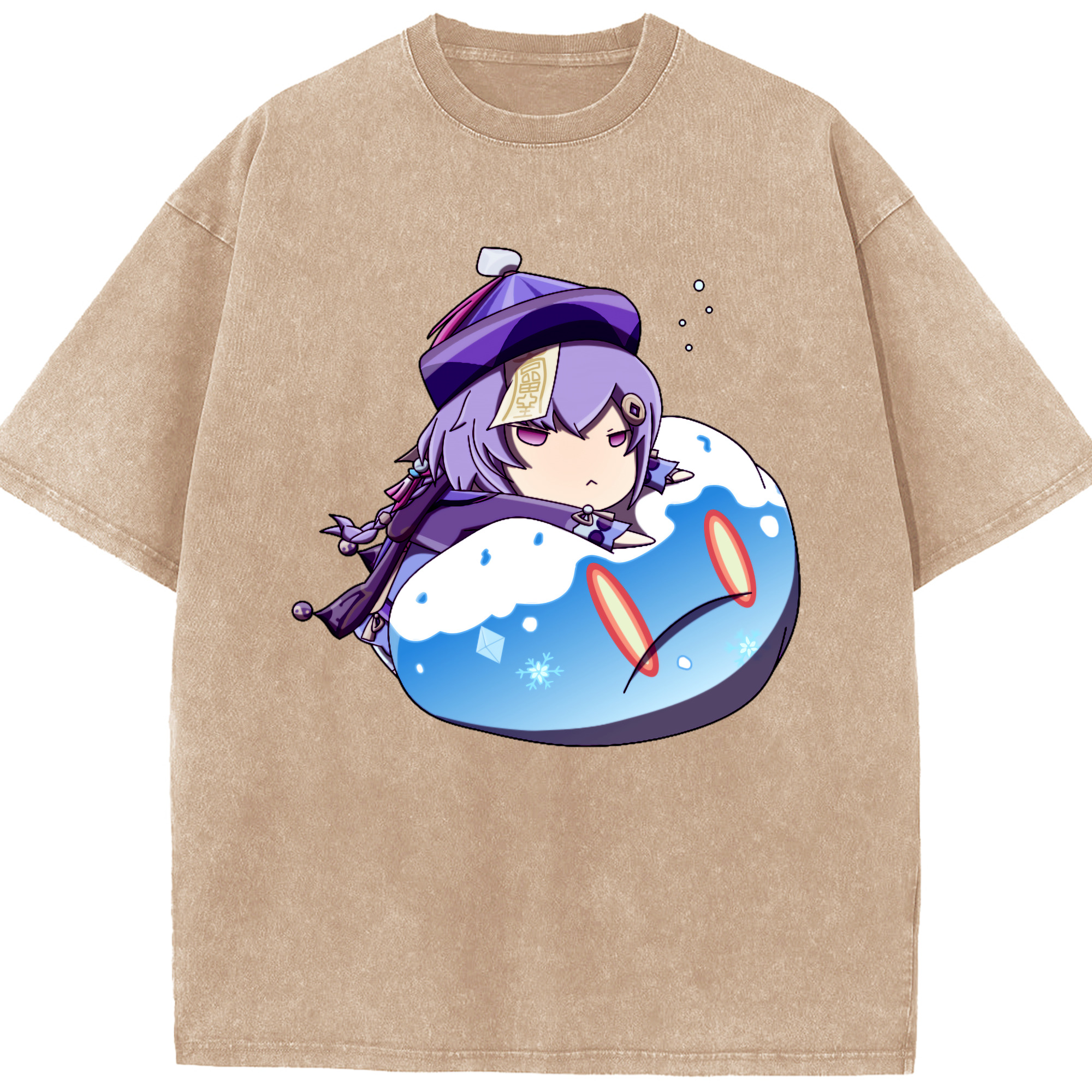 げんし神 七七 なな  genshin Nana 綿100% ヴィンテージ風 半袖Tシャツ（フロントプリント）