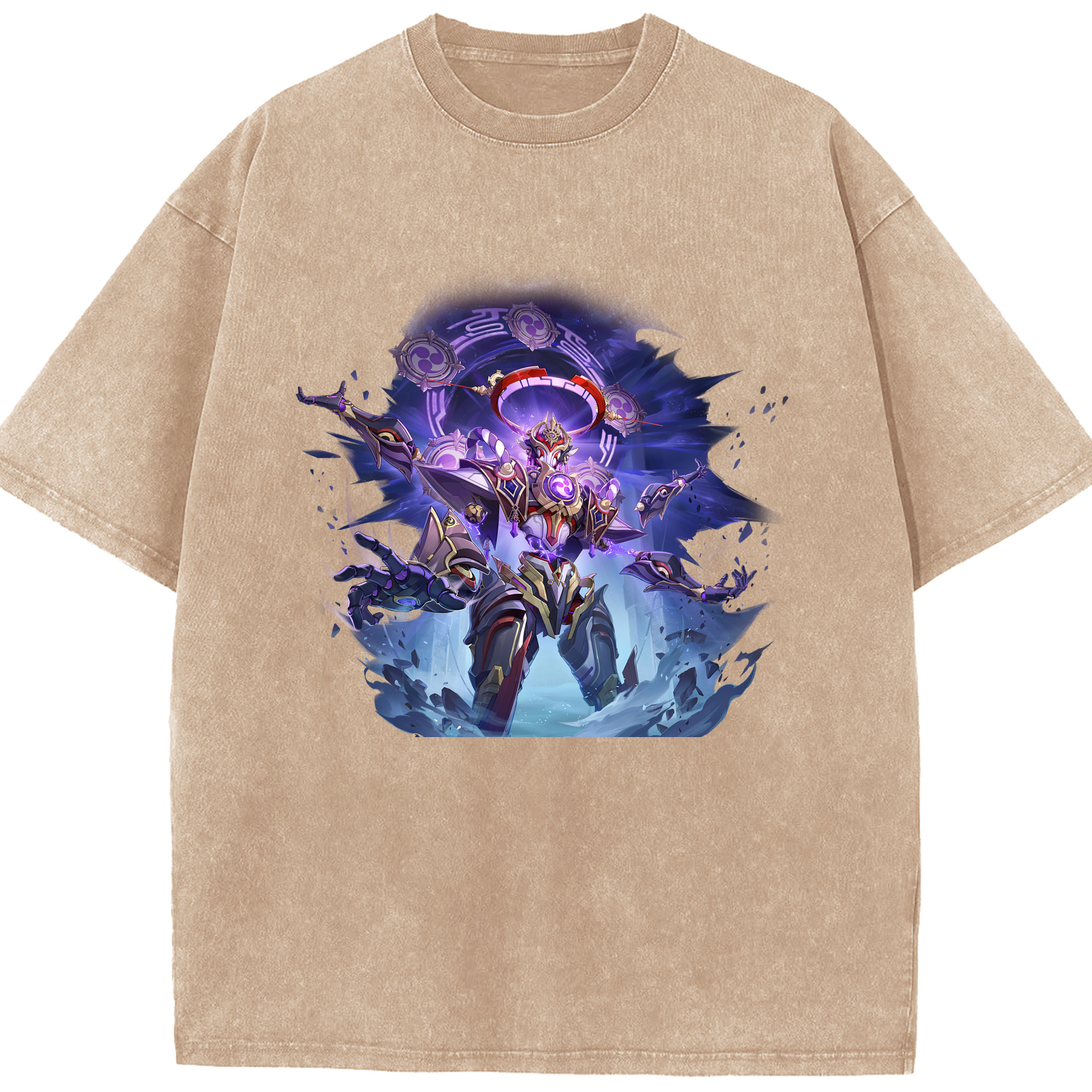 げんし神 さんペい genshin Sanpei 綿100% ヴィンテージ風 半袖Tシャツ（フロントプリント）