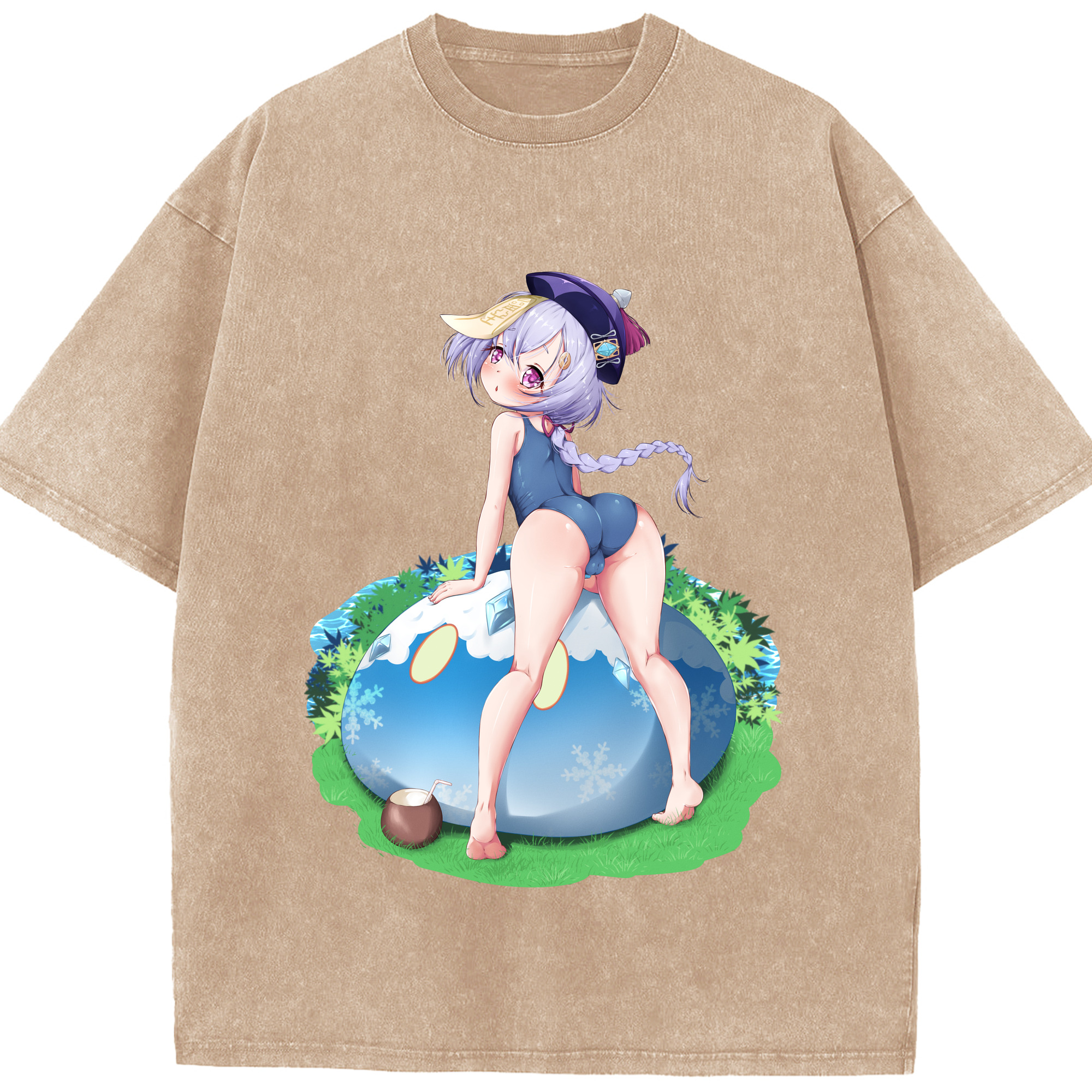 げんし神 七七 なな  genshin Nana 綿100% ヴィンテージ風 半袖Tシャツ（フロントプリント）