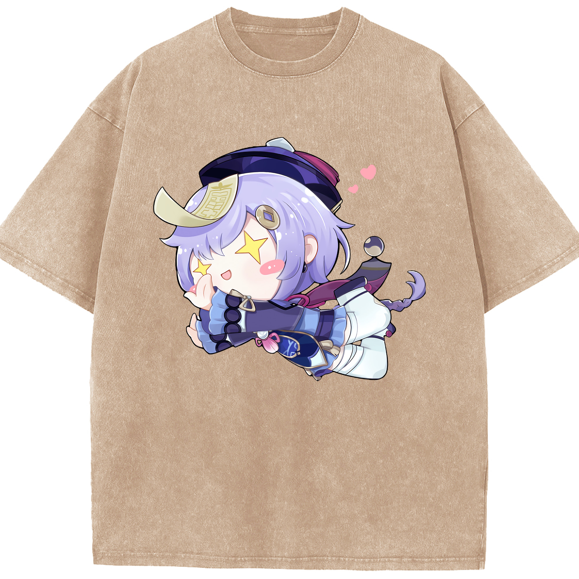 げんし神 七七 なな  genshin Nana 綿100% ヴィンテージ風 半袖Tシャツ（フロントプリント）