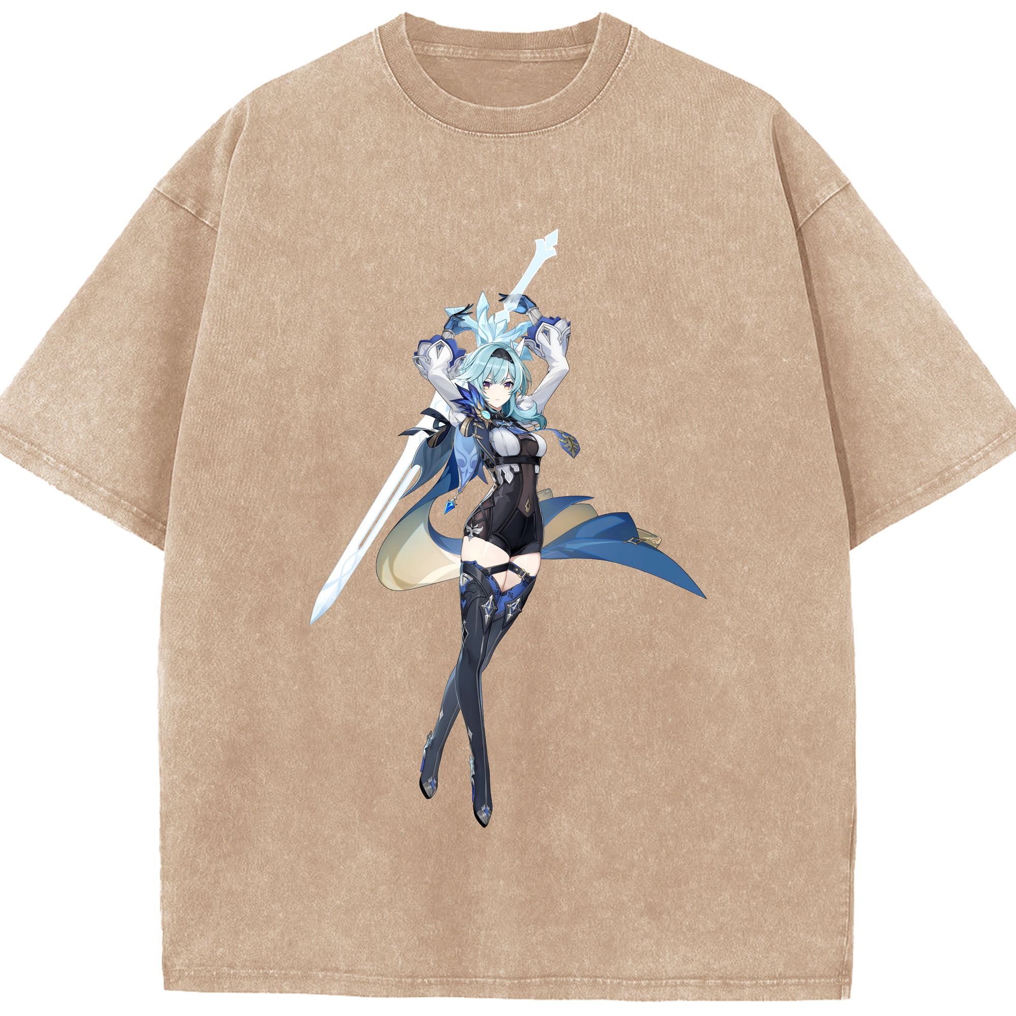 げんし神 优菈 ゆうら genshin Yūra 綿100% ヴィンテージ風 半袖Tシャツ（フロントプリント）