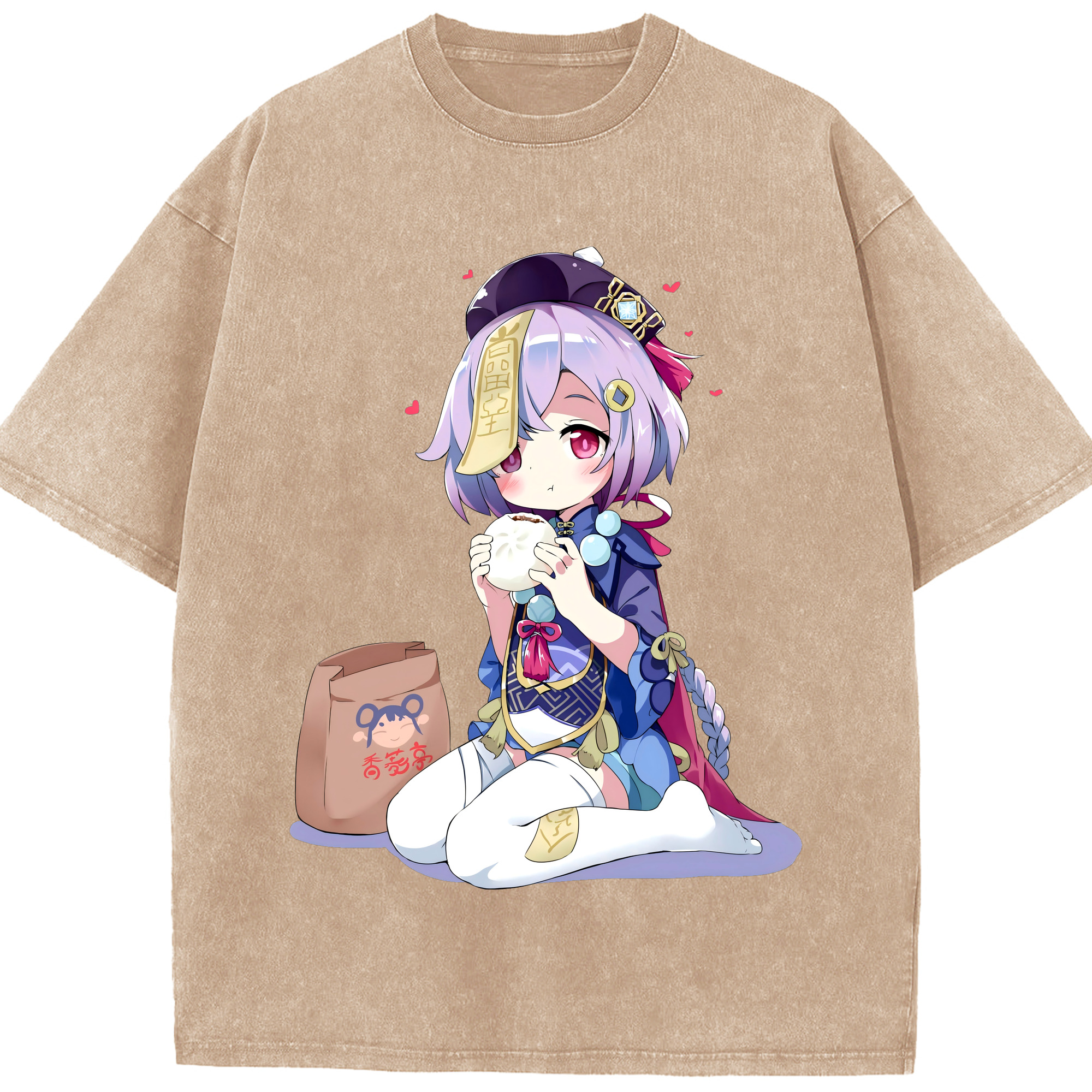 げんし神 七七 なな  genshin Nana 綿100% ヴィンテージ風 半袖Tシャツ（フロントプリント）