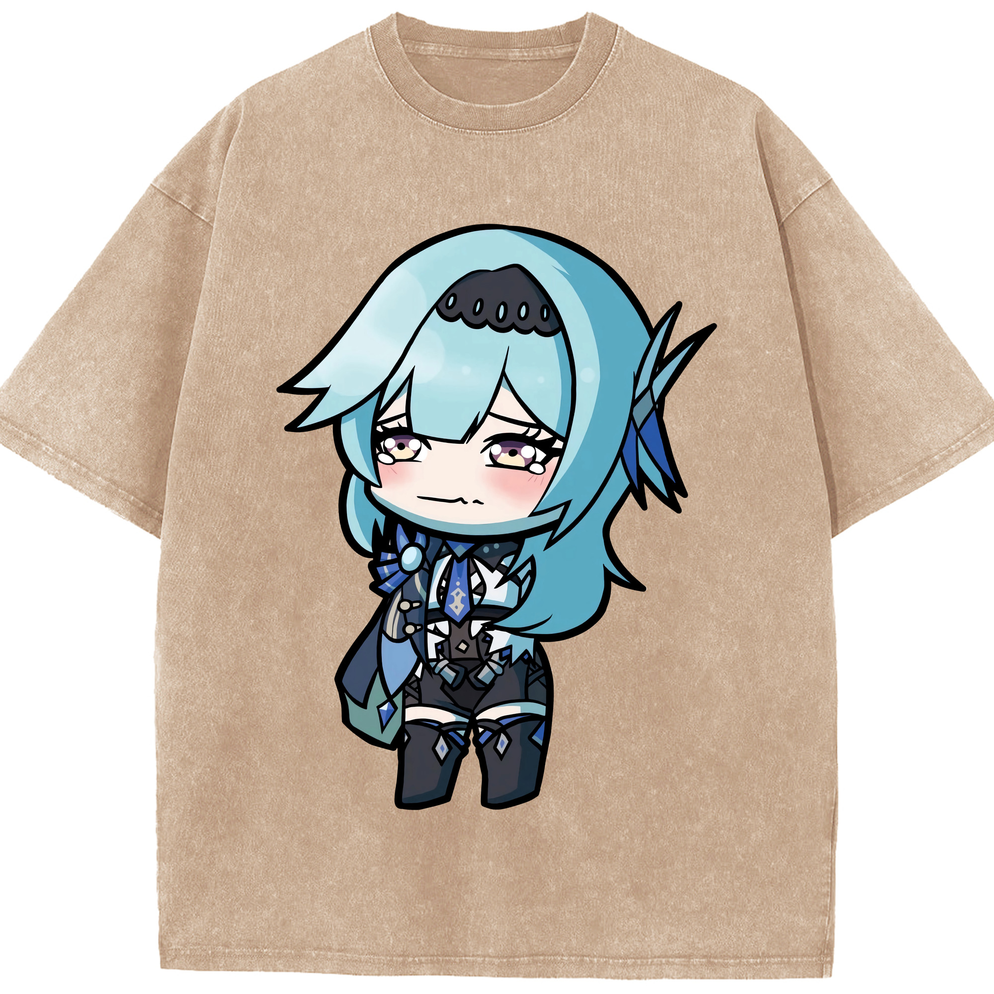 げんし神 优菈 ゆうら genshin Yūra 綿100% ヴィンテージ風 半袖Tシャツ（フロントプリント）