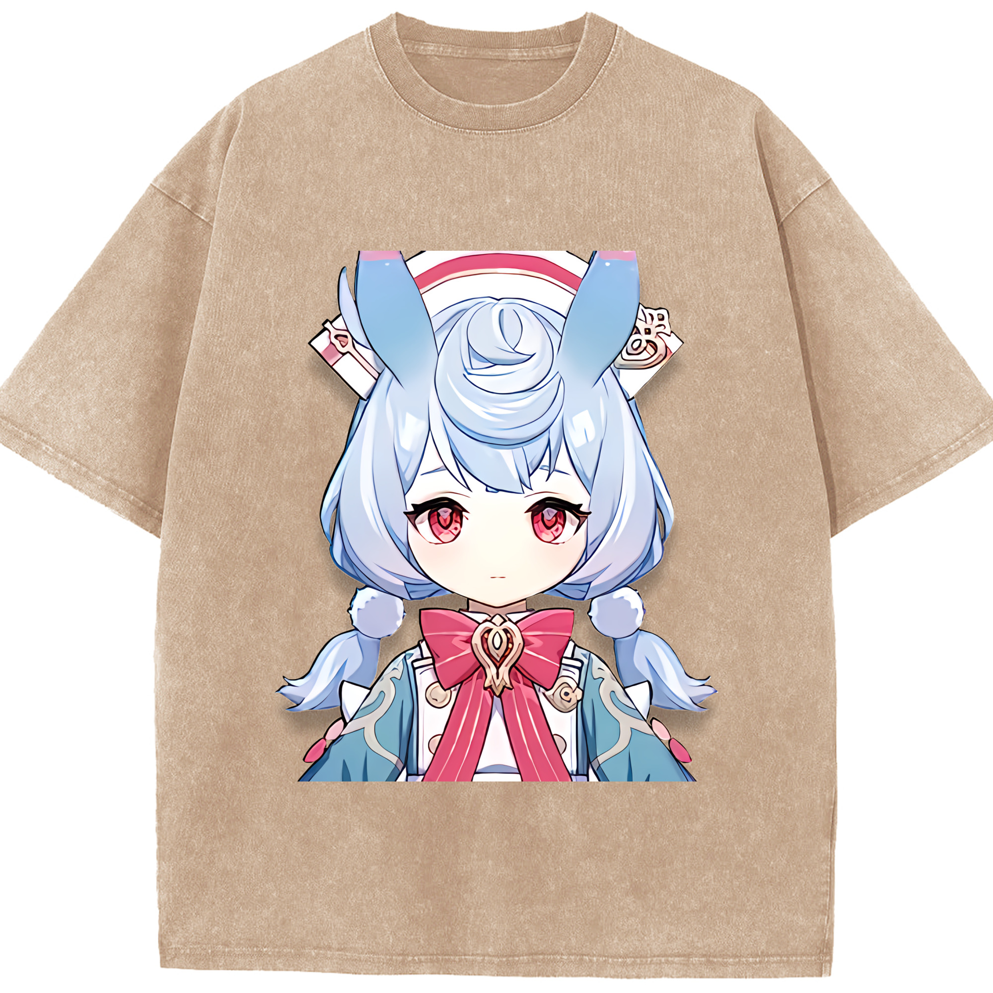げんし神 シゲウィン genshin Shigewin 綿100% ヴィンテージ風 半袖Tシャツ（フロントプリント）