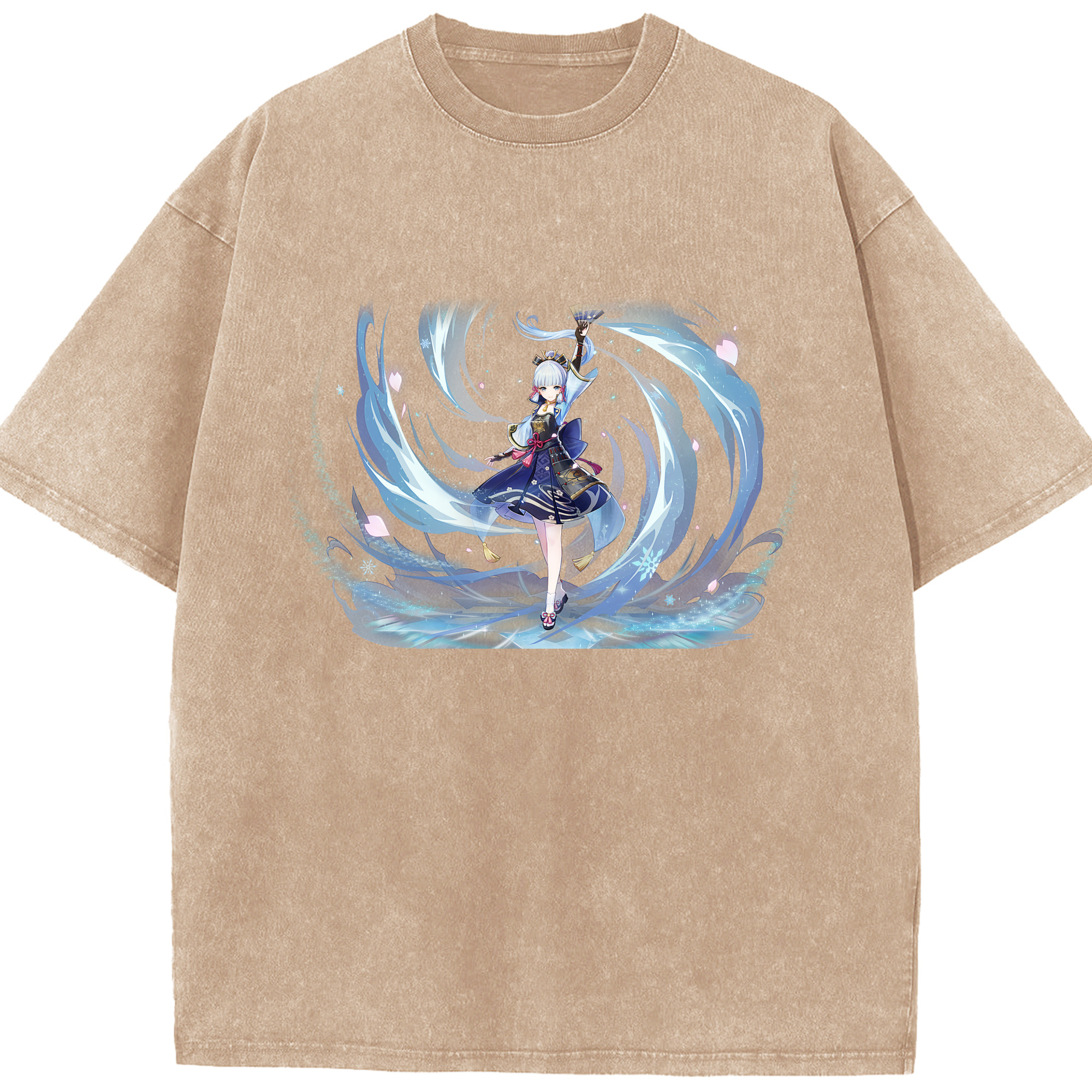 げんし神 神里綾華 神宮寺レン genshin Kamimiya Ren 綿100% ヴィンテージ風 半袖Tシャツ（フロントプリント）