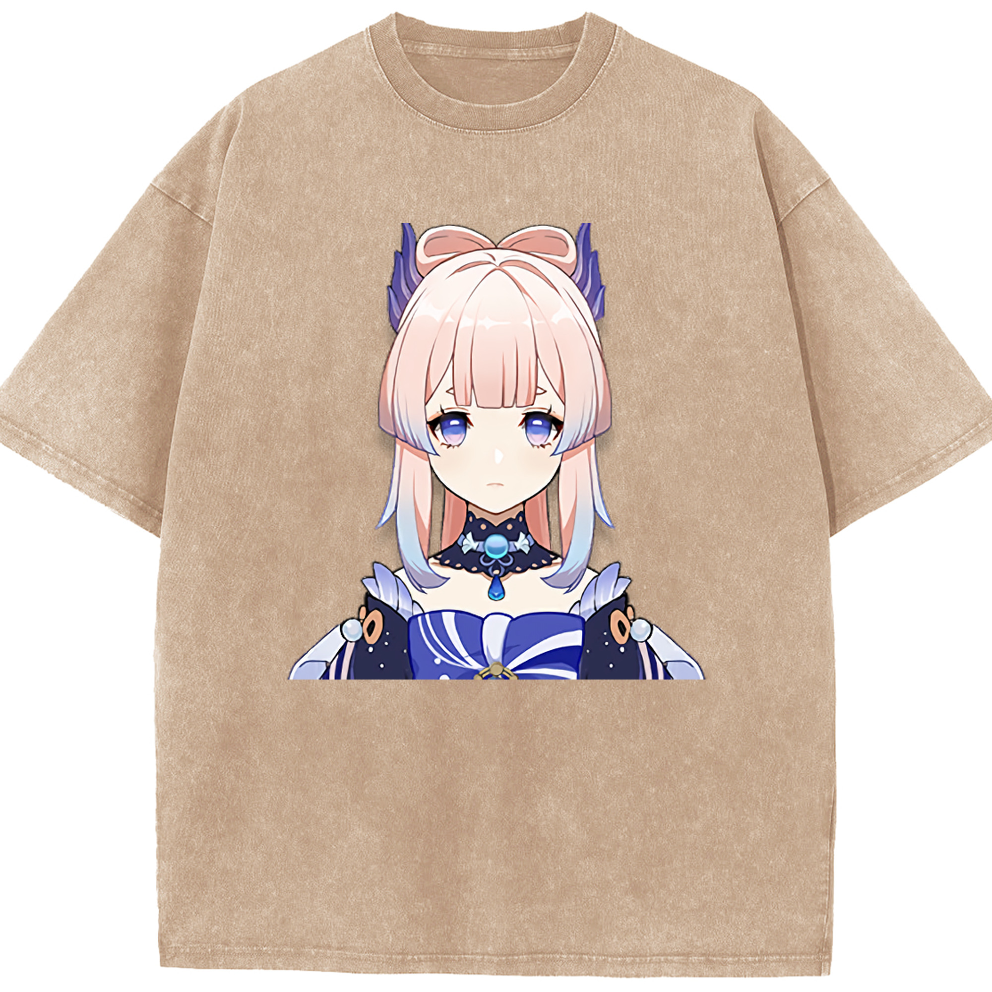 げんし神 珊瑚宮心海 サンゴノミヤ・ココミ genshin Sangonomiya Kokomi 綿100% ヴィンテージ風 半袖Tシャツ（フロントプリント）