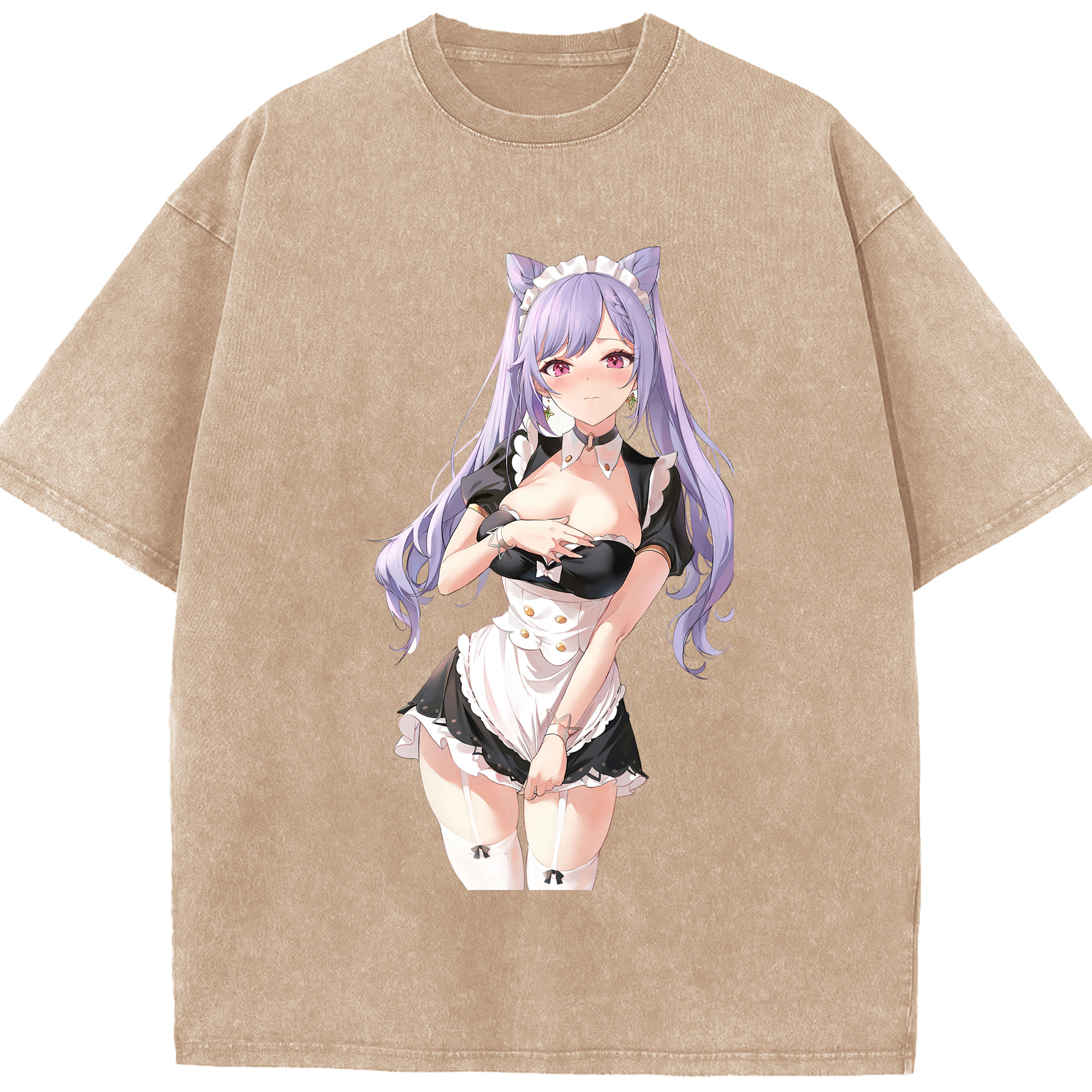 げんし神 刻晴 こくせい genshin Kokusei 綿100% ヴィンテージ風 半袖Tシャツ（フロントプリント）