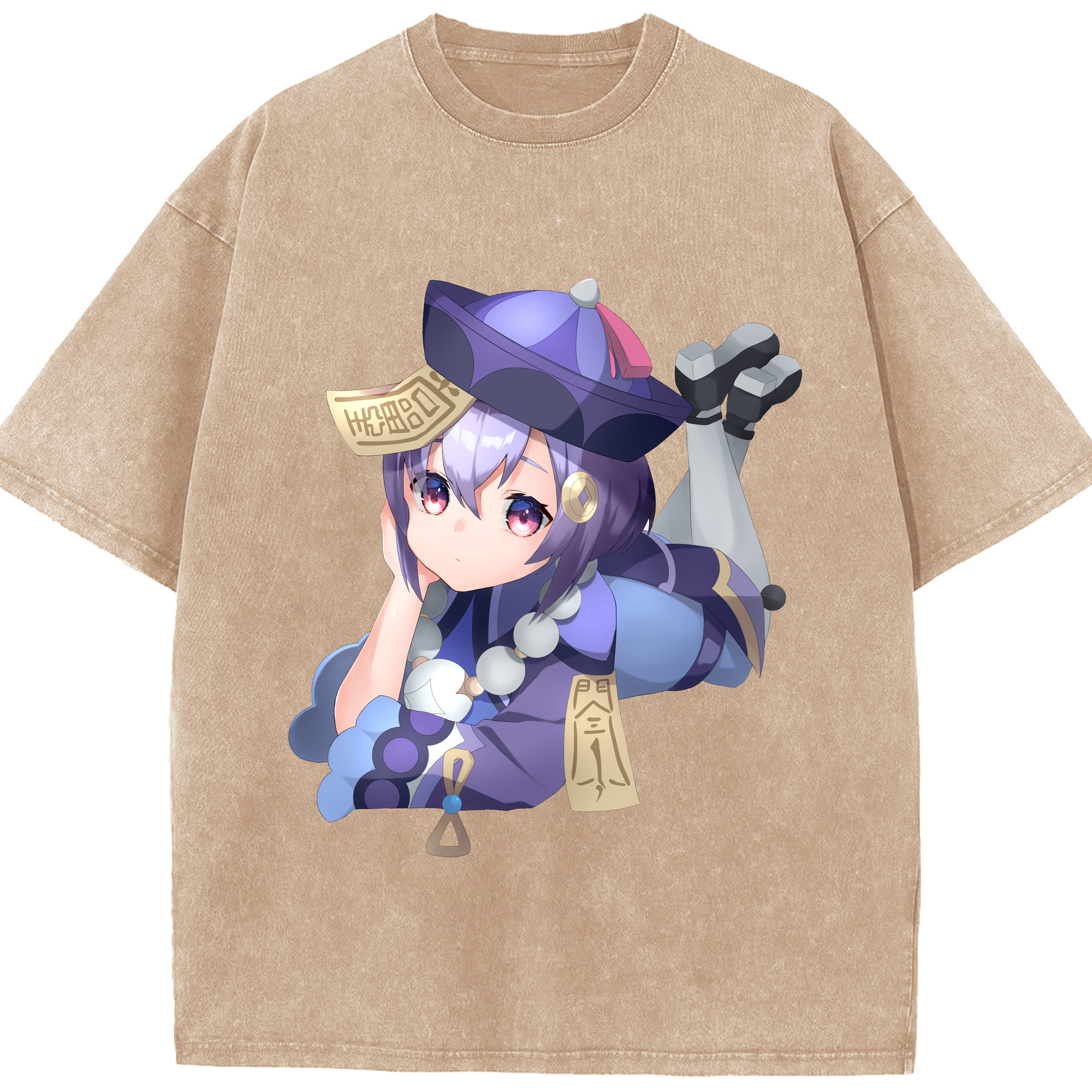げんし神 七七 なな  genshin Nana 綿100% ヴィンテージ風 半袖Tシャツ（フロントプリント）