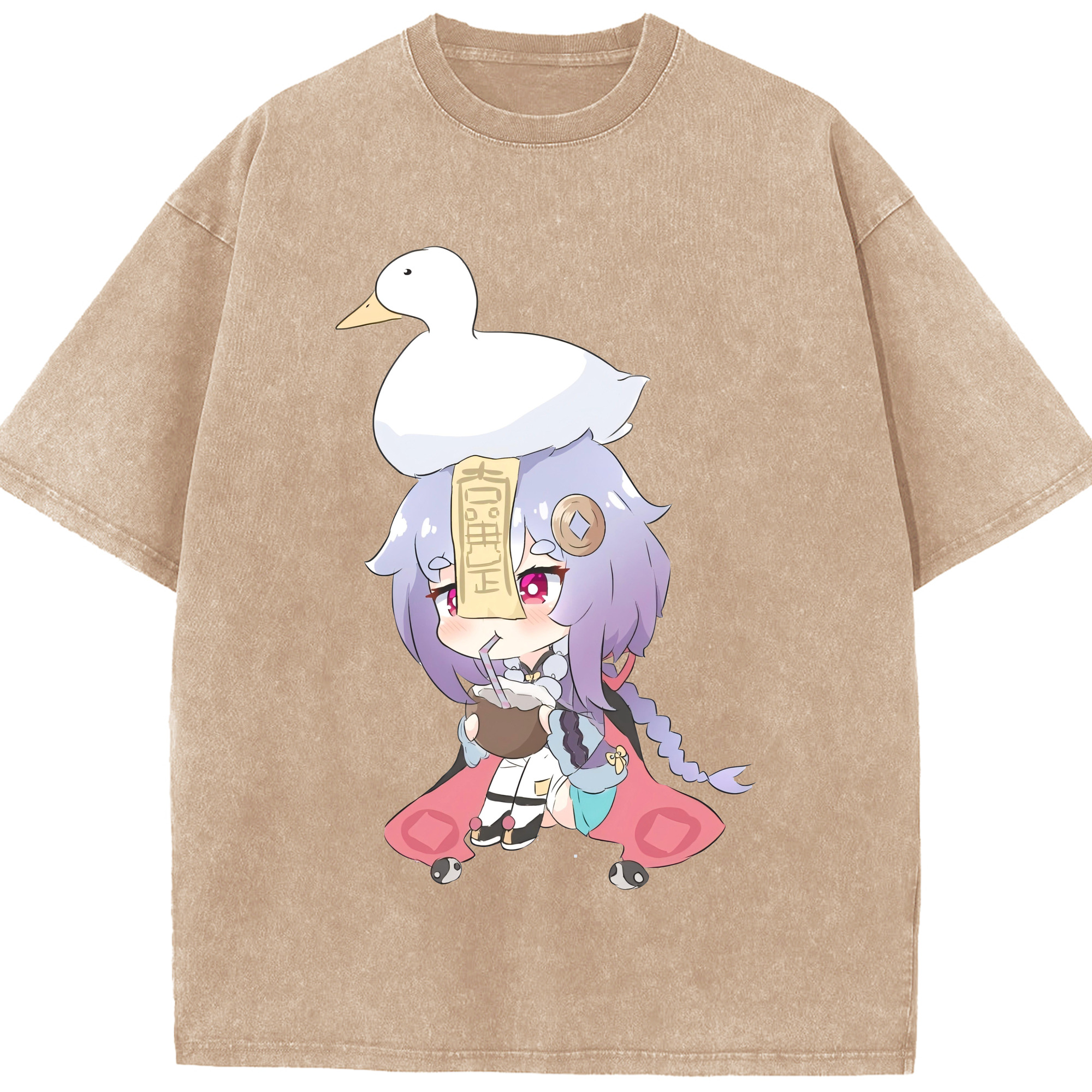げんし神 七七 なな  genshin Nana 綿100% ヴィンテージ風 半袖Tシャツ（フロントプリント）