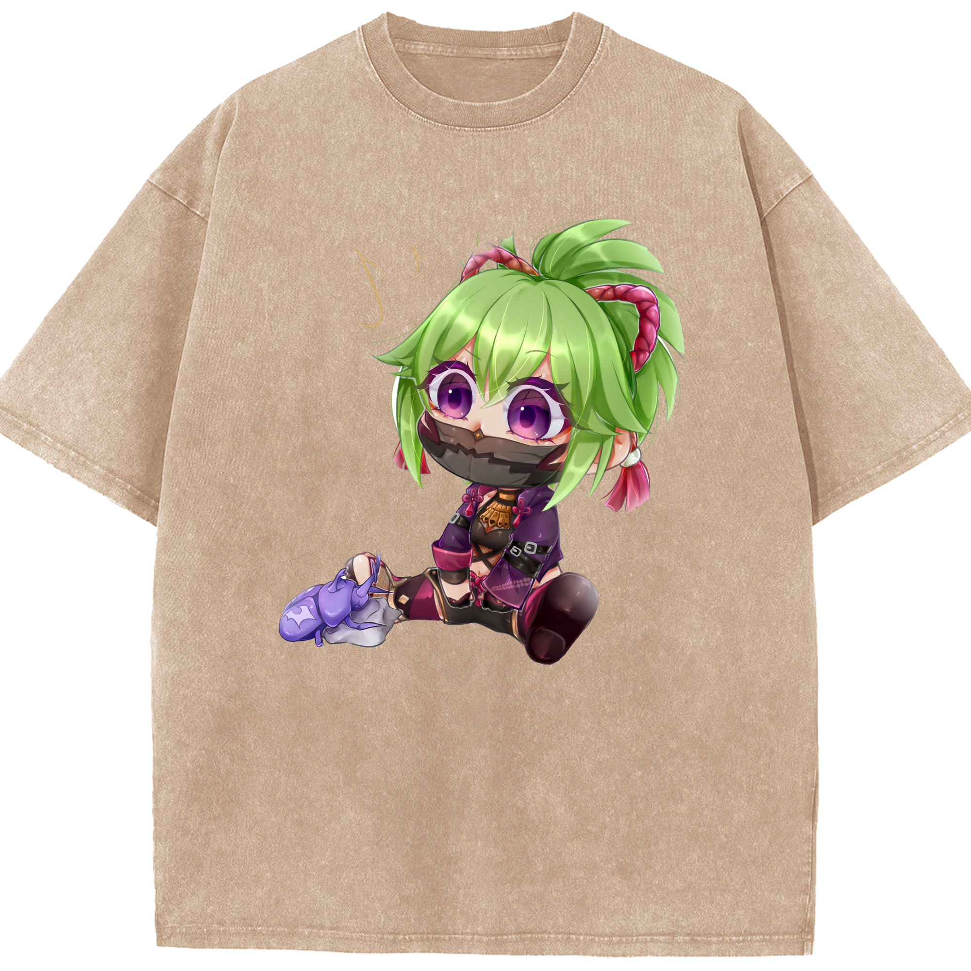 げんし神  久岐忍 くき しのぶ genshin Kuki Shinobu 綿100% ヴィンテージ風 半袖Tシャツ（フロントプリント）