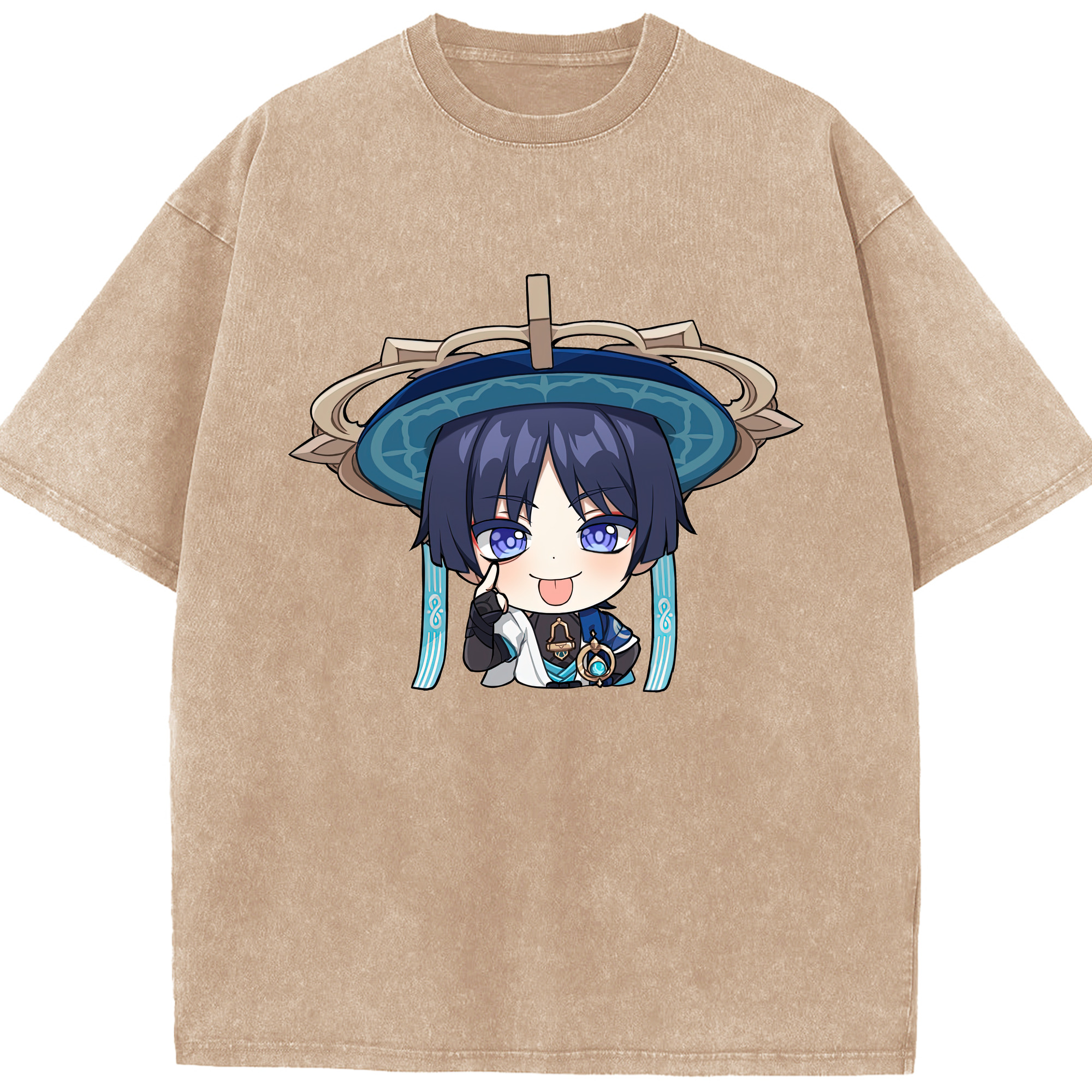 げんし神 さんペい genshin Sanpei 綿100% ヴィンテージ風 半袖Tシャツ（フロントプリント）