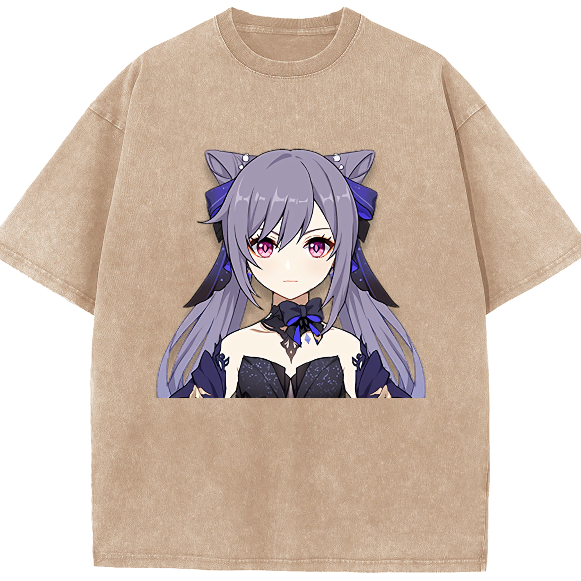 げんし神 刻晴 こくせい genshin Kokusei 綿100% ヴィンテージ風 半袖Tシャツ（フロントプリント）