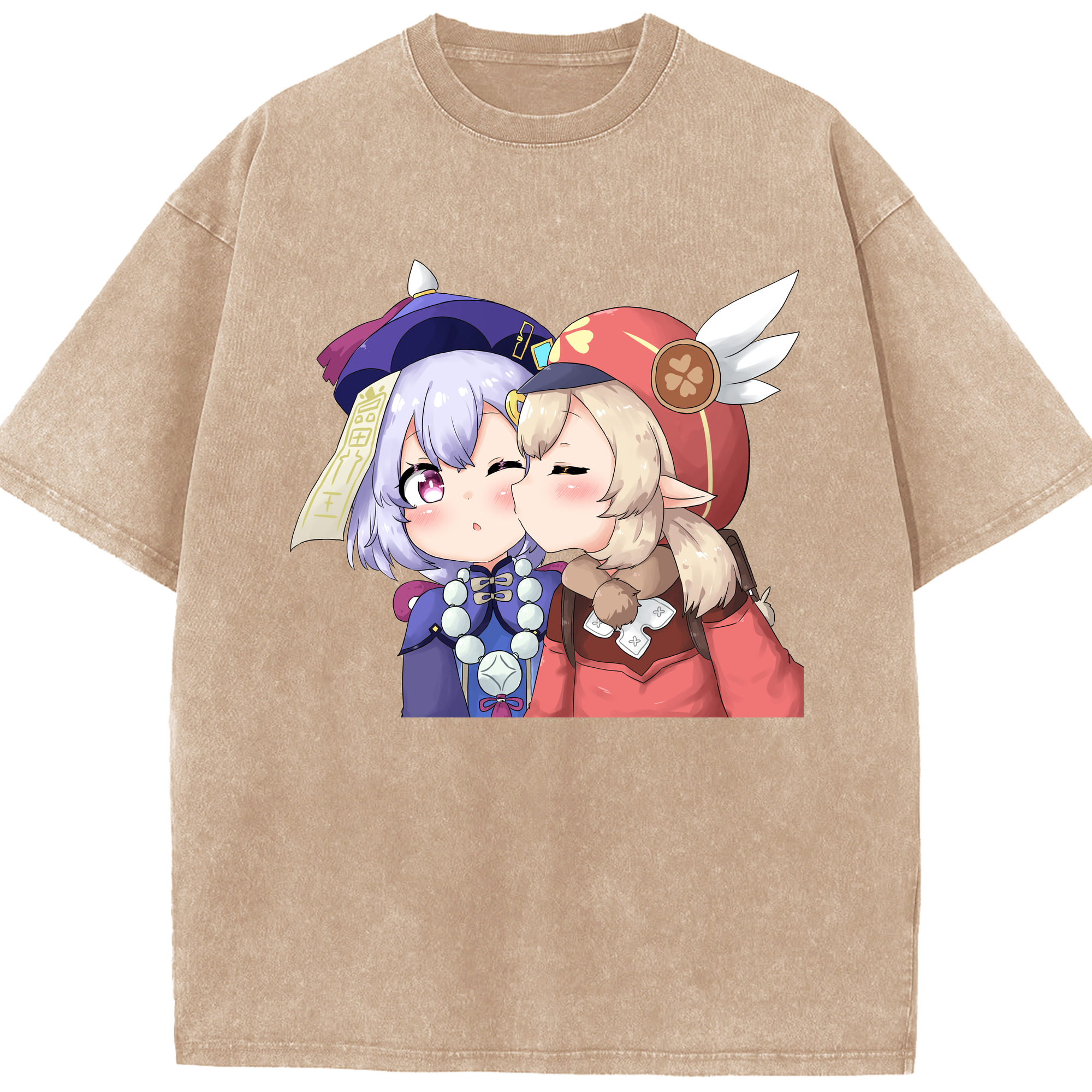 げんし神 七七 なな  genshin Nana 綿100% ヴィンテージ風 半袖Tシャツ（フロントプリント）