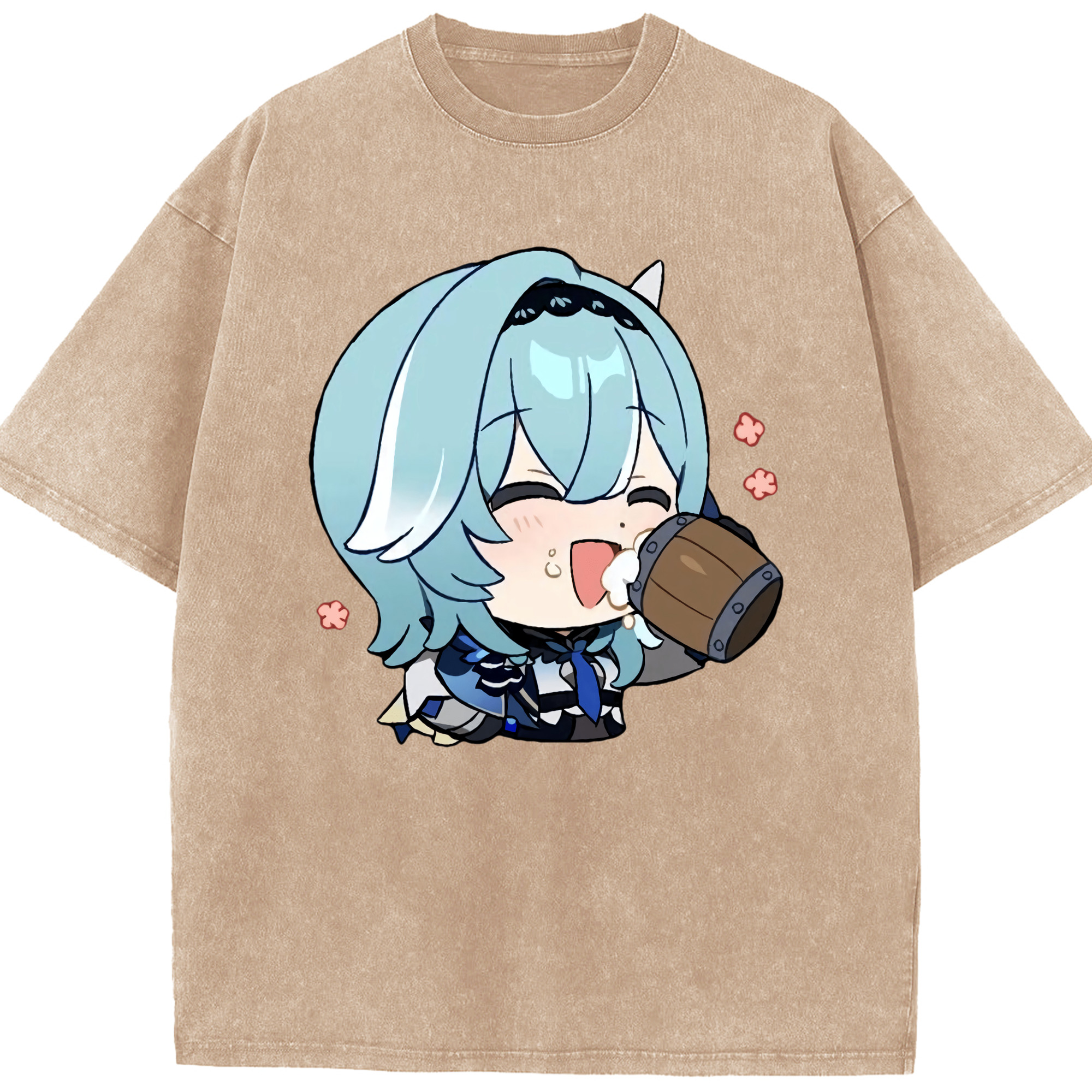 げんし神 优菈 ゆうら genshin Yūra 綿100% ヴィンテージ風 半袖Tシャツ（フロントプリント）