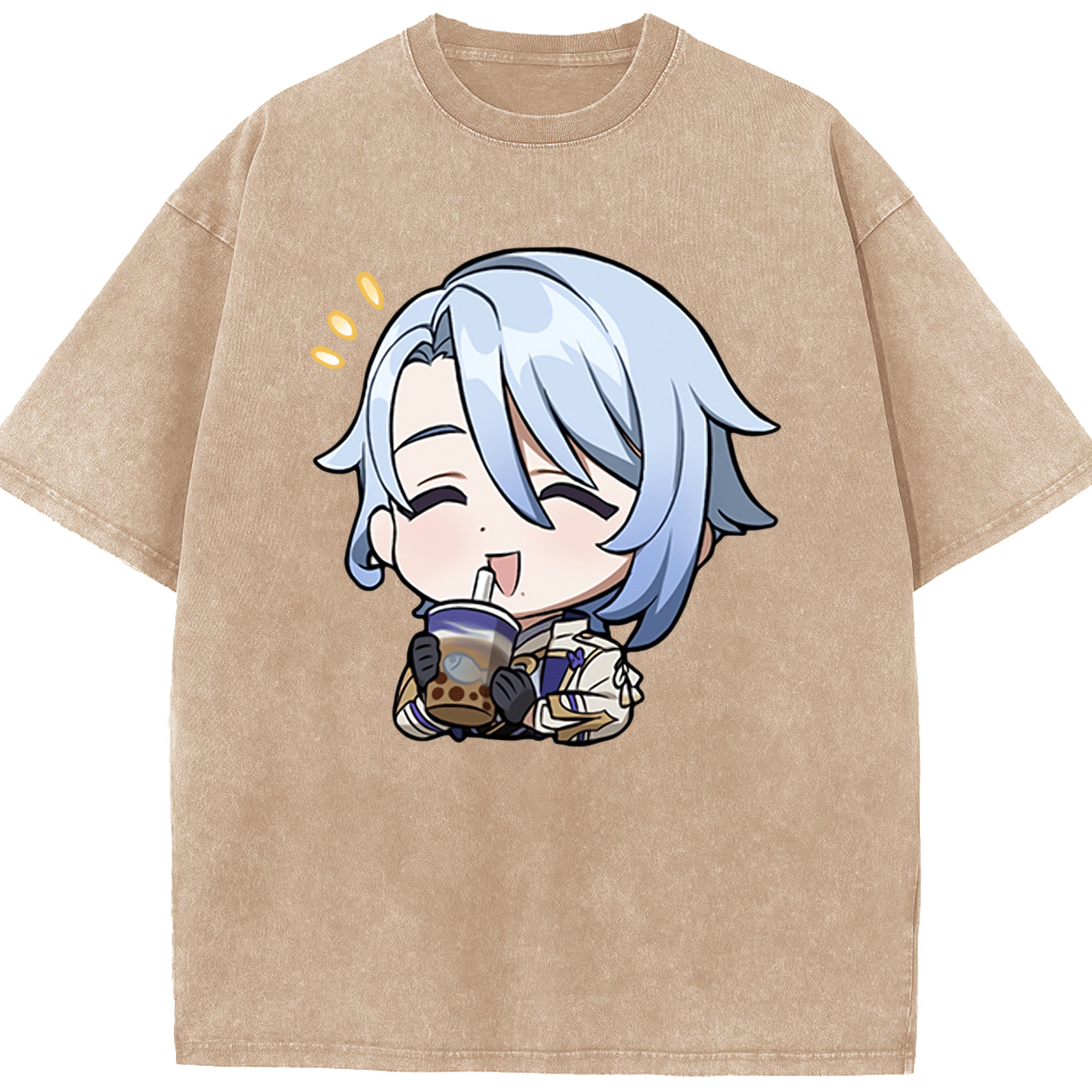 げんし神 神里綾人 かみさとあやと genshin Kamisato Ayato 綿100% ヴィンテージ風 半袖Tシャツ（フロントプリント）