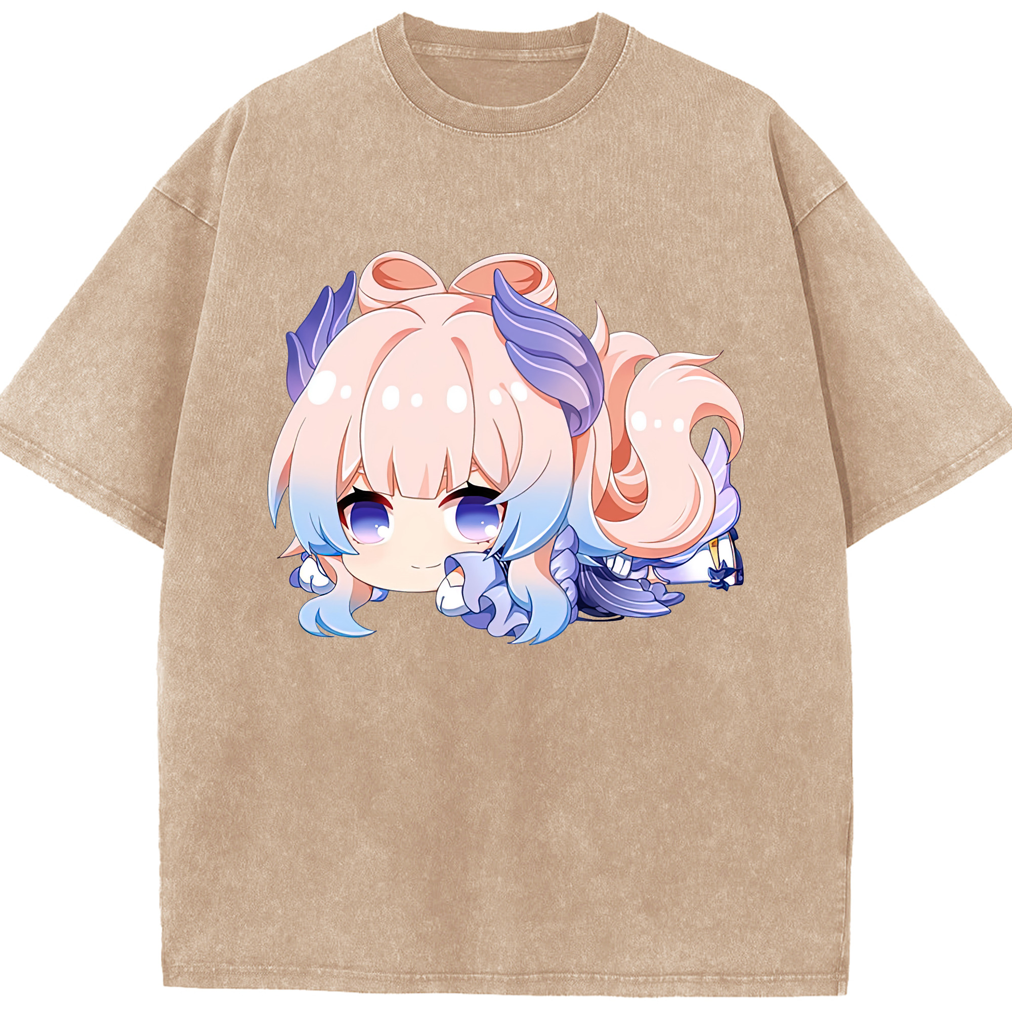 げんし神 珊瑚宮心海 サンゴノミヤ・ココミ genshin Sangonomiya Kokomi 綿100% ヴィンテージ風 半袖Tシャツ（フロントプリント）