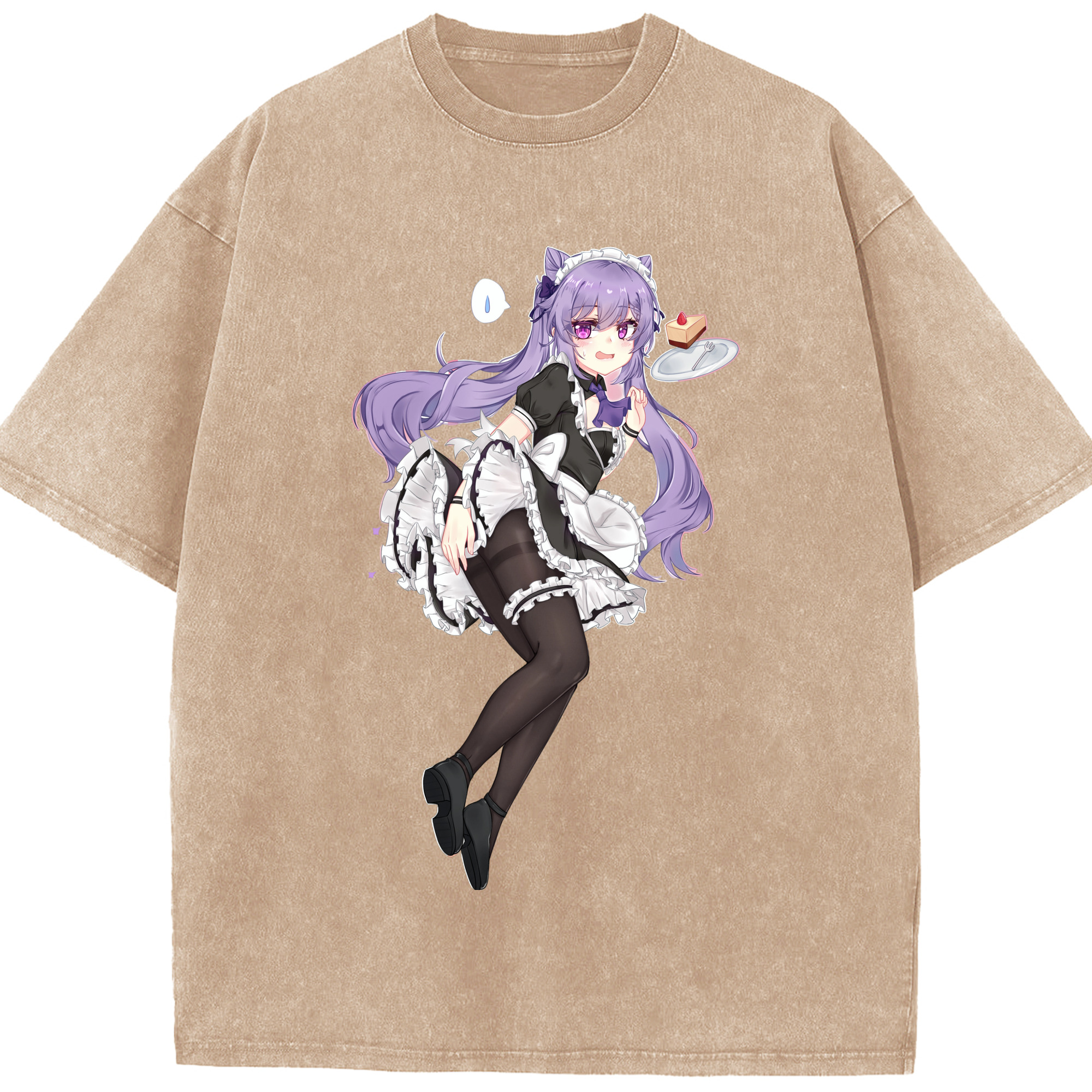 げんし神 刻晴 こくせい genshin Kokusei 綿100% ヴィンテージ風 半袖Tシャツ（フロントプリント）