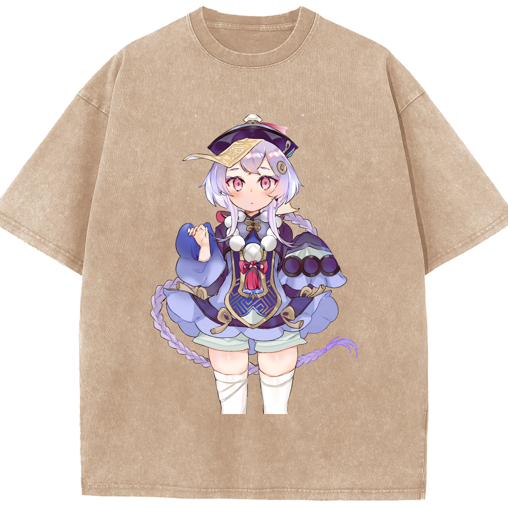 げんし神 七七 なな  genshin Nana 綿100% ヴィンテージ風 半袖Tシャツ（フロントプリント）