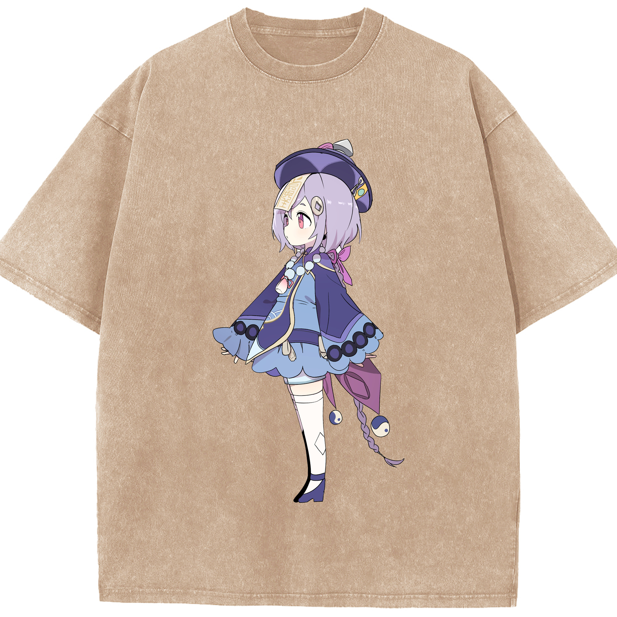 げんし神 七七 なな  genshin Nana 綿100% ヴィンテージ風 半袖Tシャツ（フロントプリント）