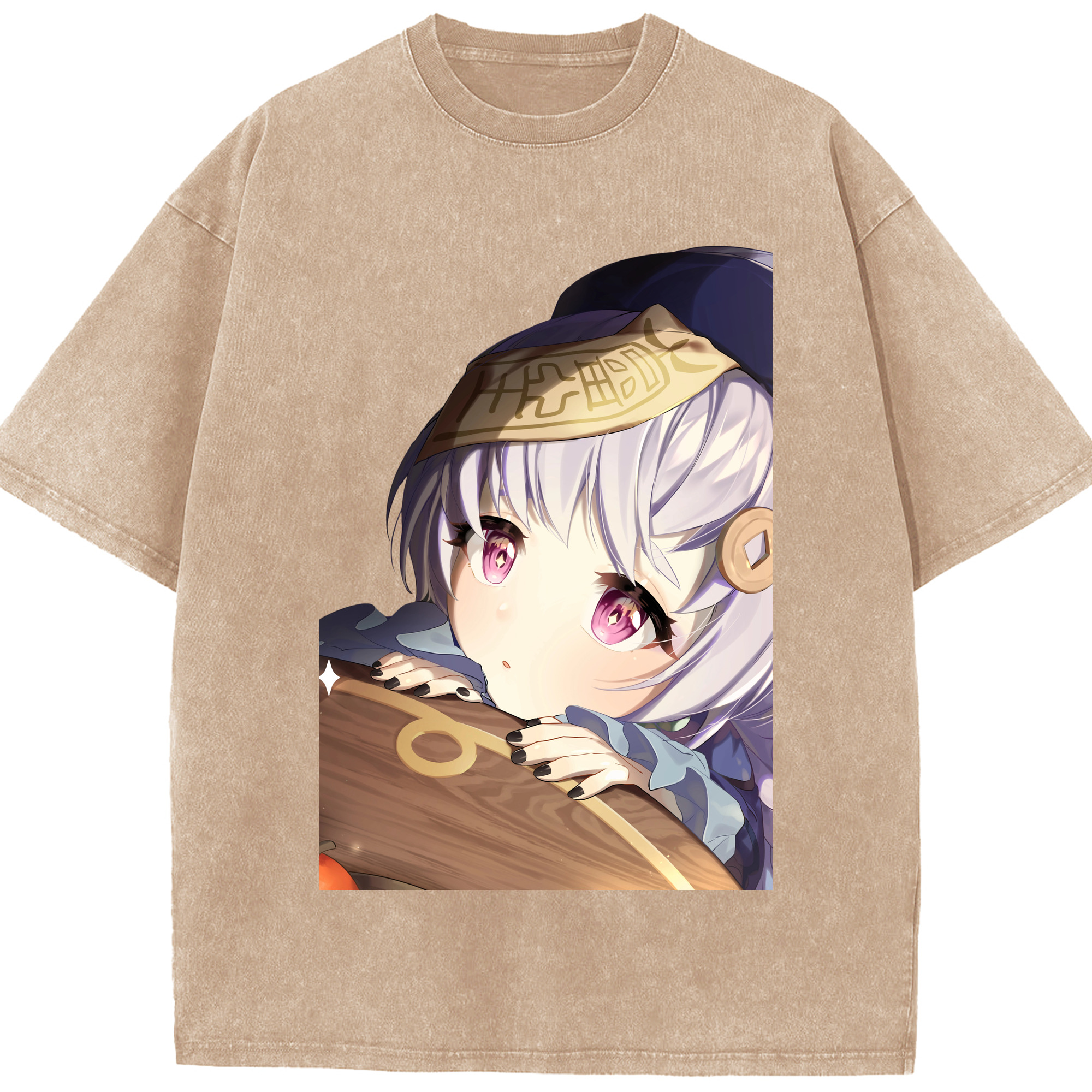 げんし神 七七 なな  genshin Nana 綿100% ヴィンテージ風 半袖Tシャツ（フロントプリント）