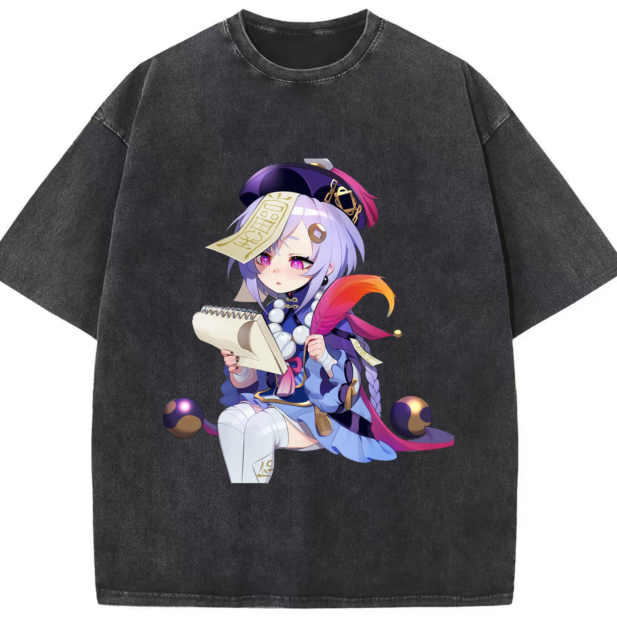 げんし神 七七 なな  genshin Nana 綿100% ヴィンテージ風 半袖Tシャツ（フロントプリント）
