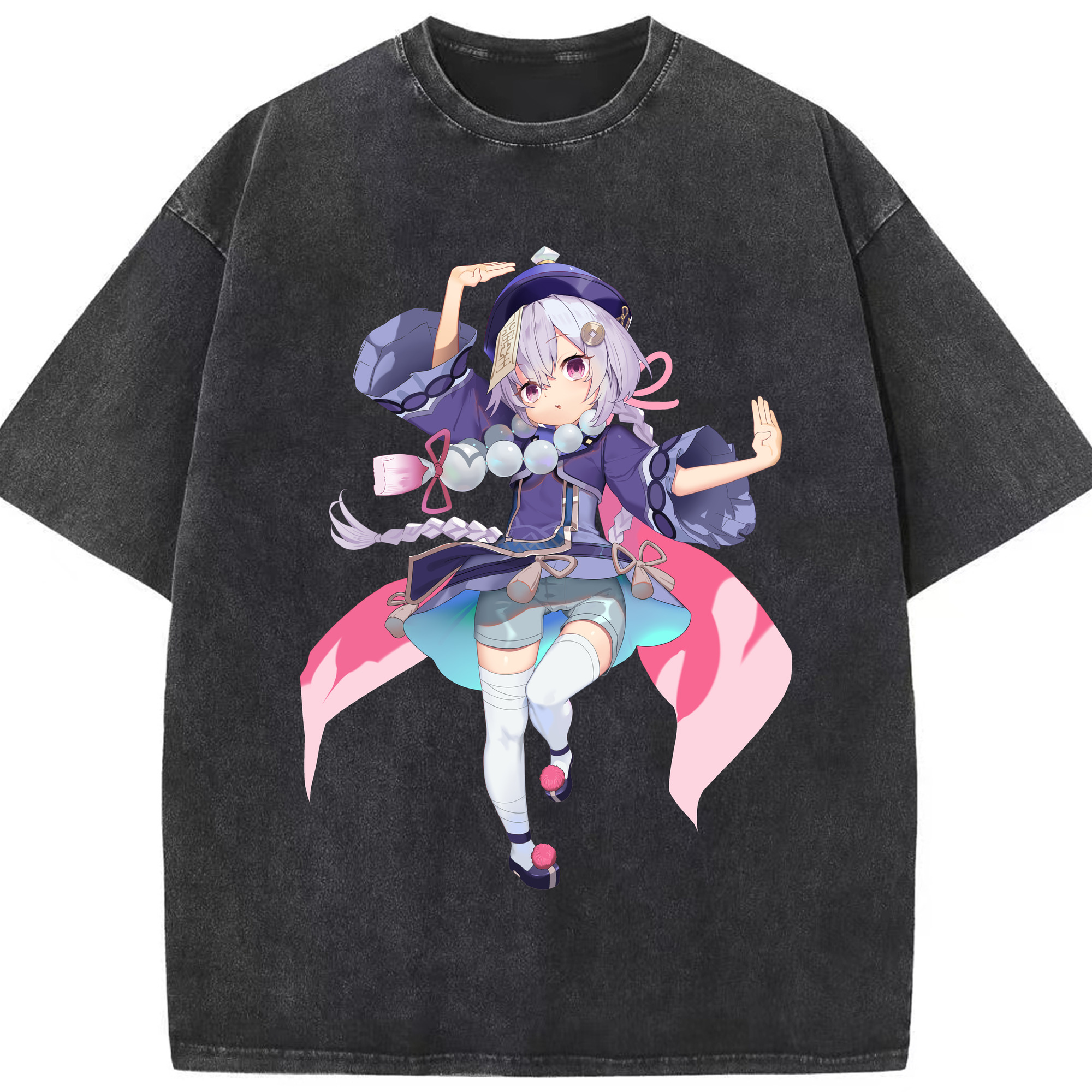 げんし神 七七 なな  genshin Nana 綿100% ヴィンテージ風 半袖Tシャツ（フロントプリント）