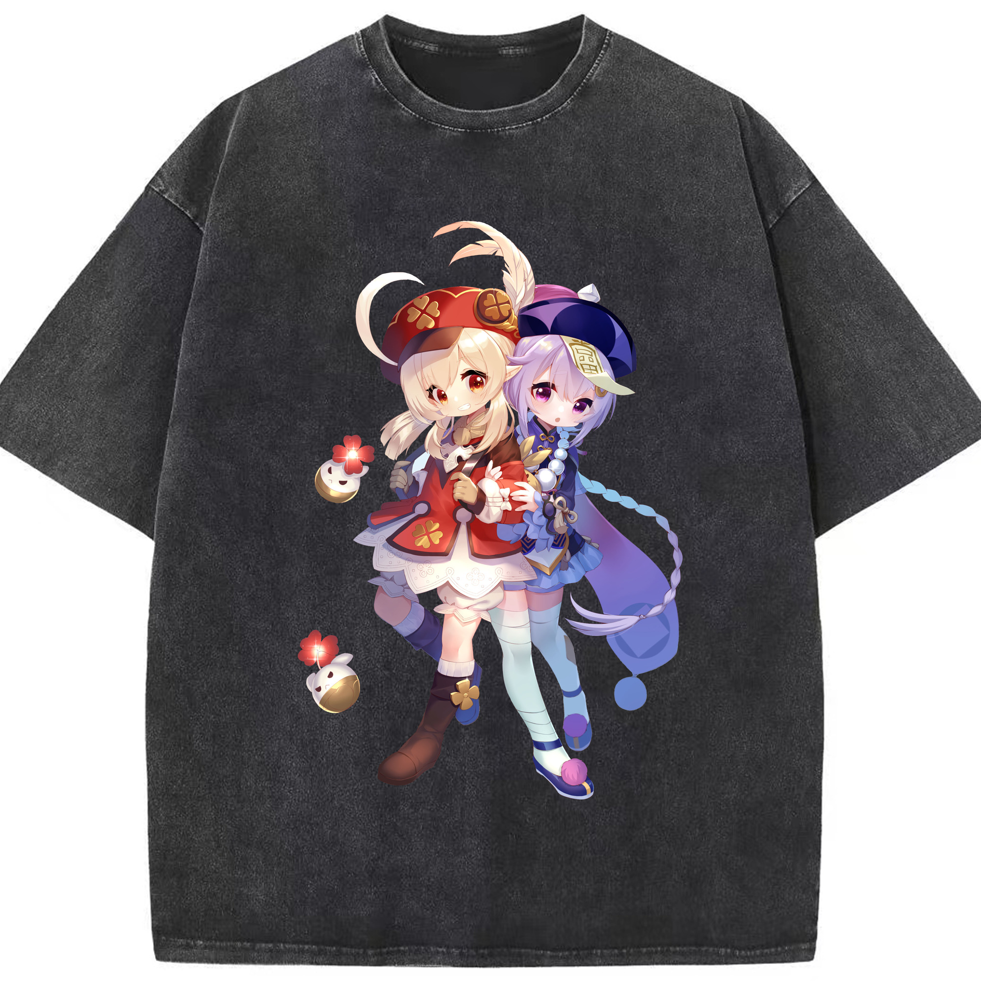 げんし神 七七 なな  genshin Nana 綿100% ヴィンテージ風 半袖Tシャツ（フロントプリント）