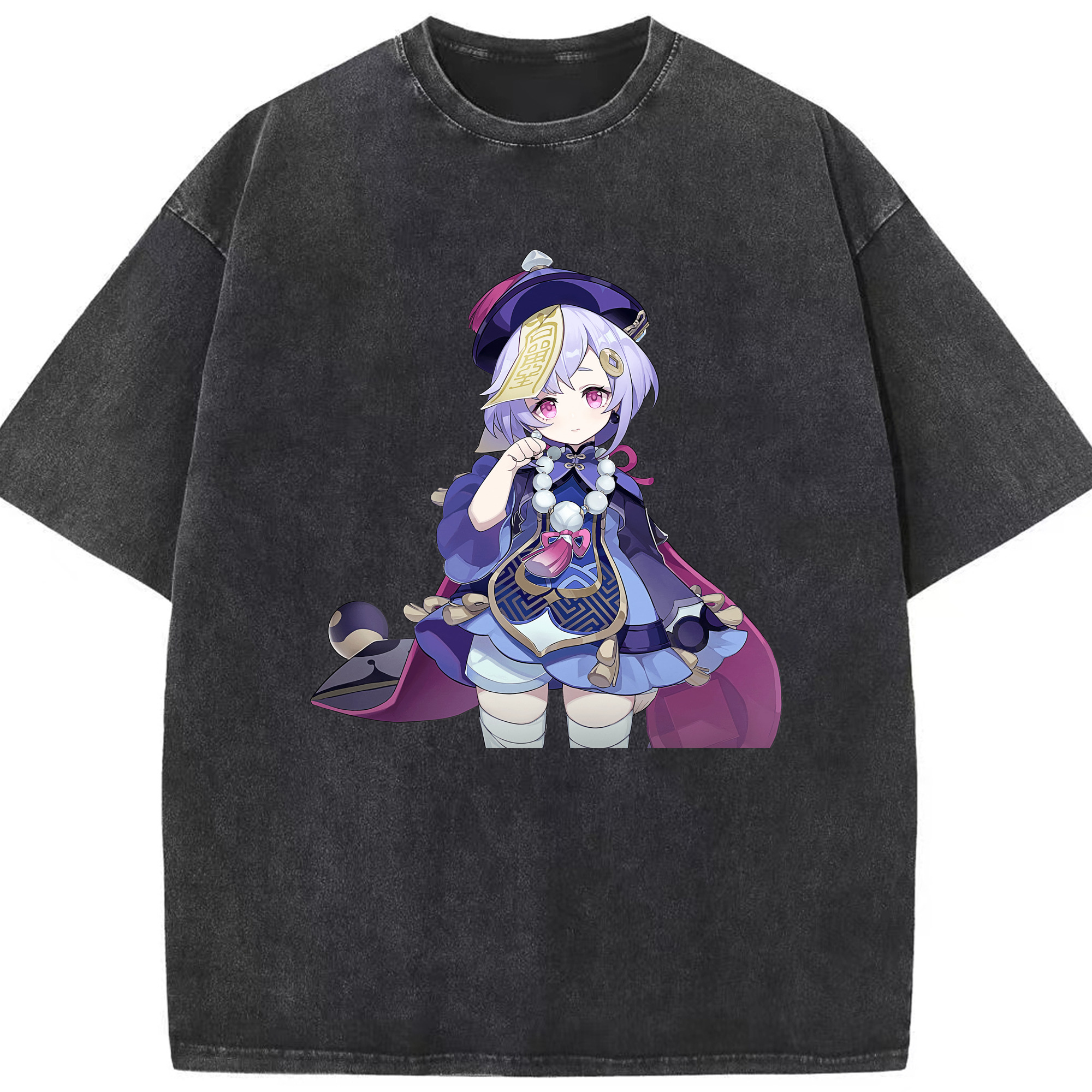 げんし神 七七 なな  genshin Nana 綿100% ヴィンテージ風 半袖Tシャツ（フロントプリント）