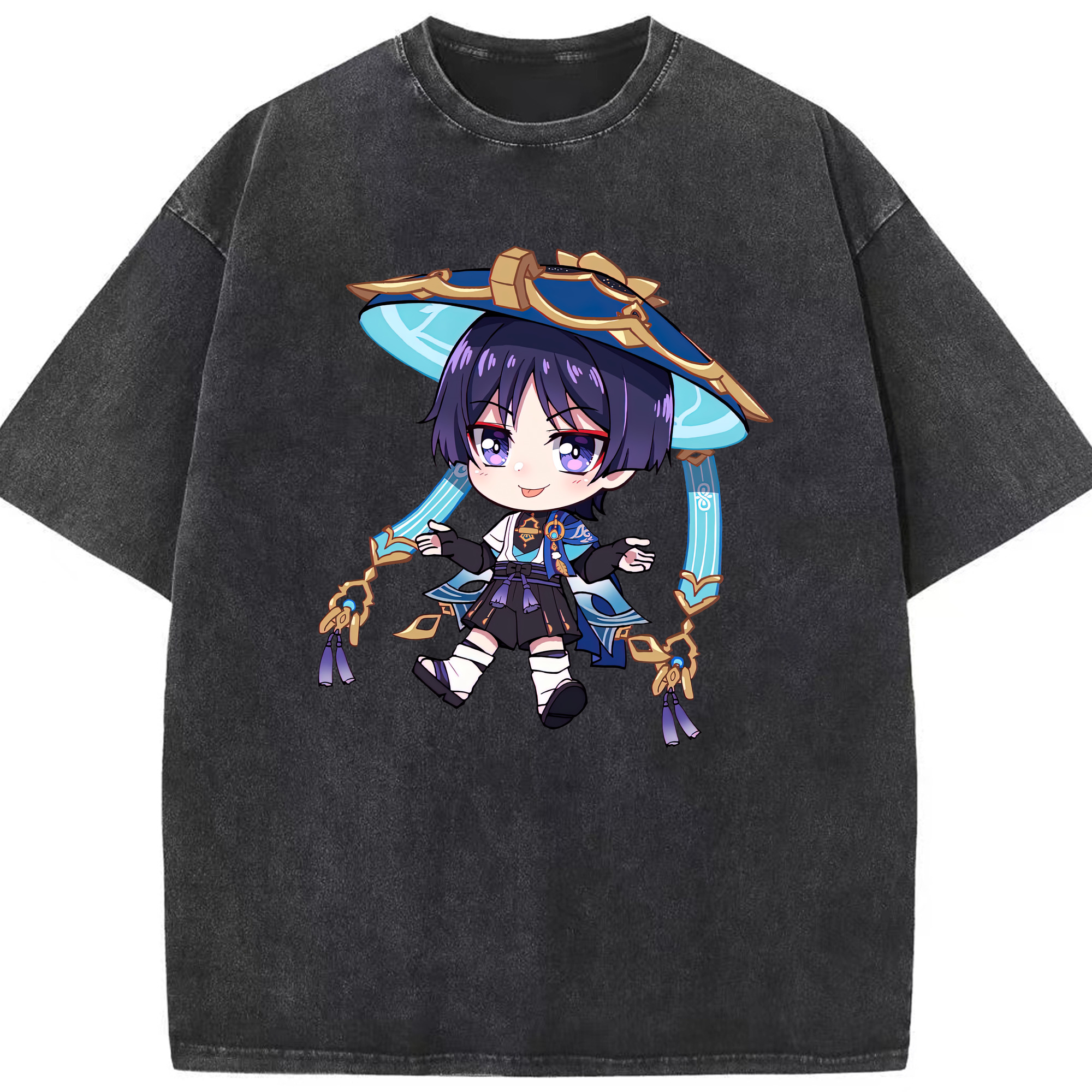 げんし神 さんペい genshin Sanpei 綿100% ヴィンテージ風 半袖Tシャツ（フロントプリント）