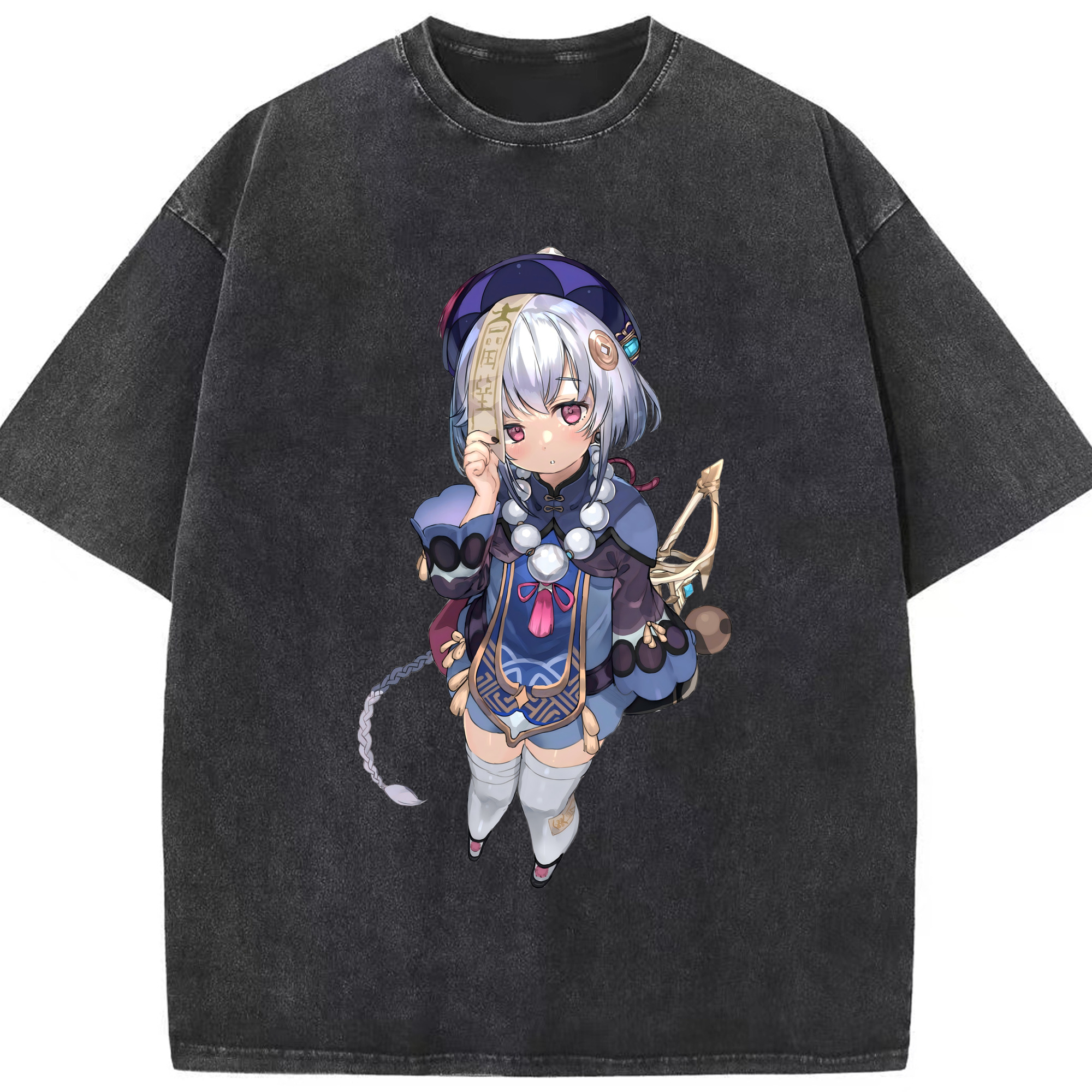 げんし神 七七 なな  genshin Nana 綿100% ヴィンテージ風 半袖Tシャツ（フロントプリント）
