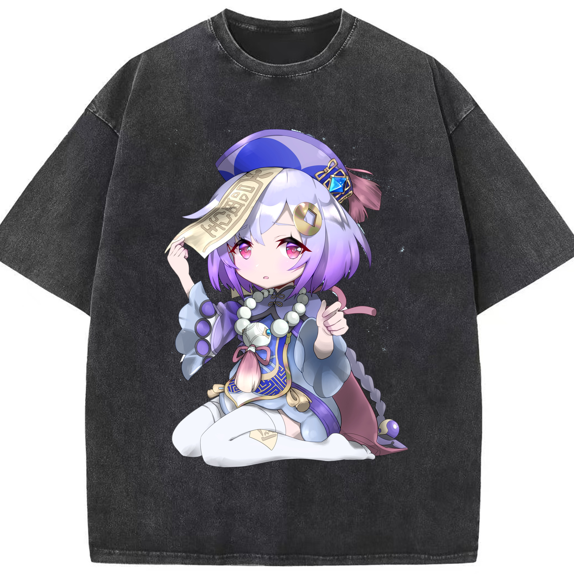 げんし神 七七 なな  genshin Nana 綿100% ヴィンテージ風 半袖Tシャツ（フロントプリント）