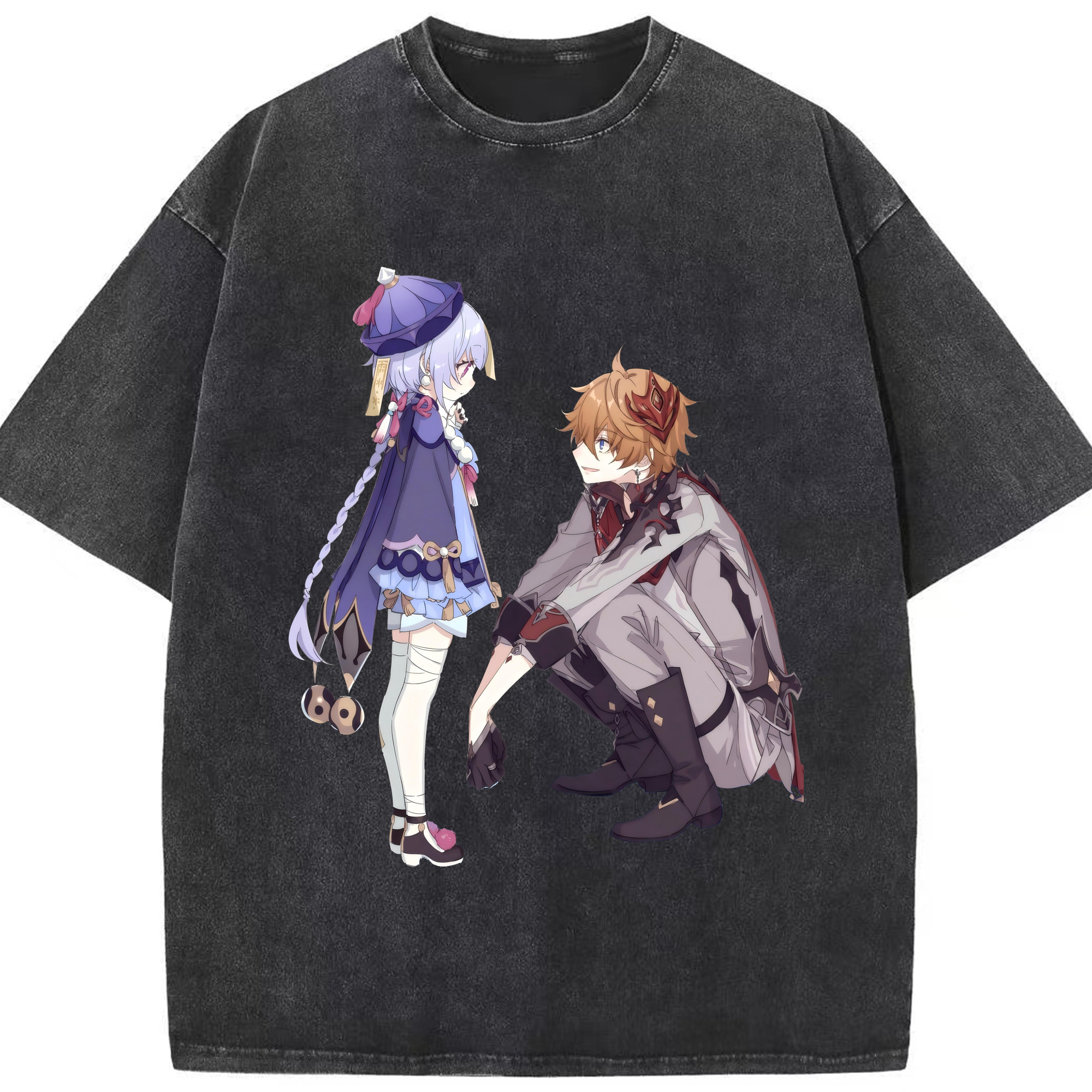 げんし神 七七 なな  genshin Nana 綿100% ヴィンテージ風 半袖Tシャツ（フロントプリント）
