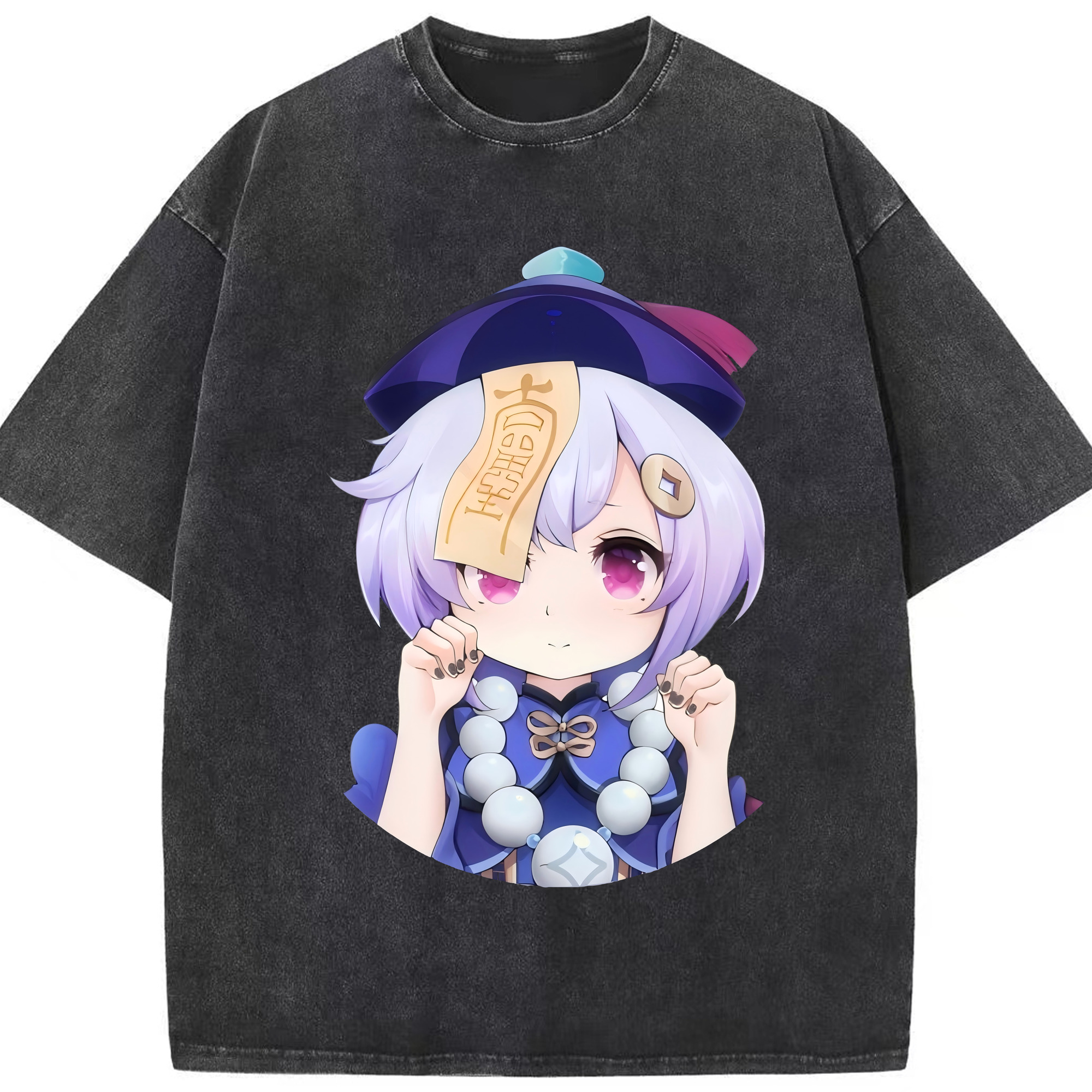 げんし神 七七 なな  genshin Nana 綿100% ヴィンテージ風 半袖Tシャツ（フロントプリント）