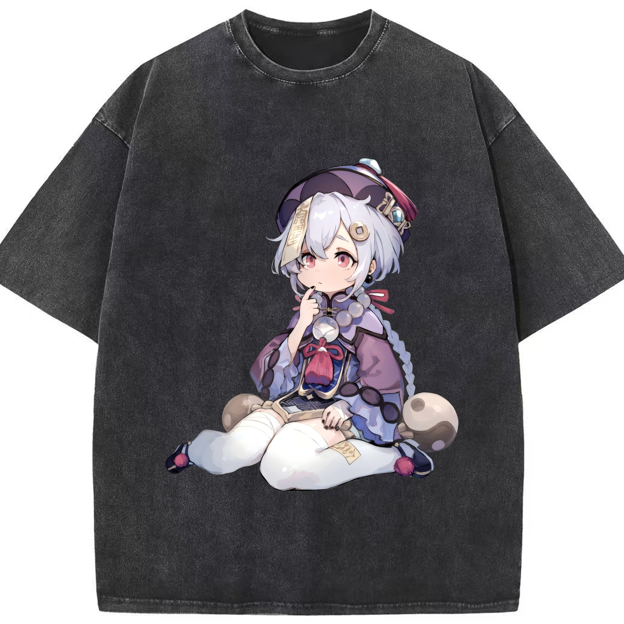 げんし神 七七 なな  genshin Nana 綿100% ヴィンテージ風 半袖Tシャツ（フロントプリント）