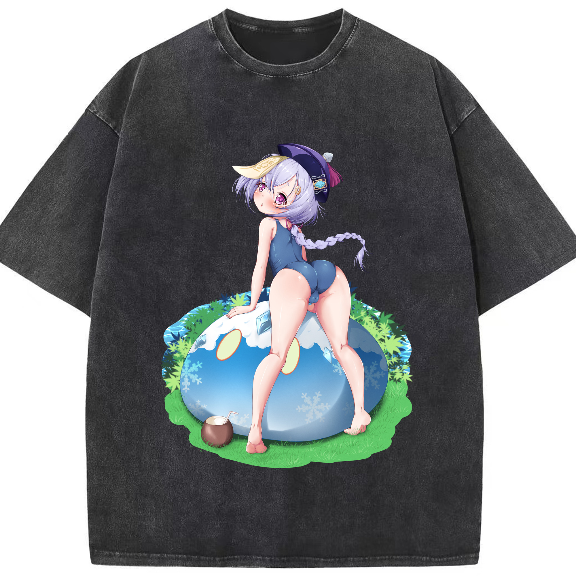 げんし神 七七 なな  genshin Nana 綿100% ヴィンテージ風 半袖Tシャツ（フロントプリント）