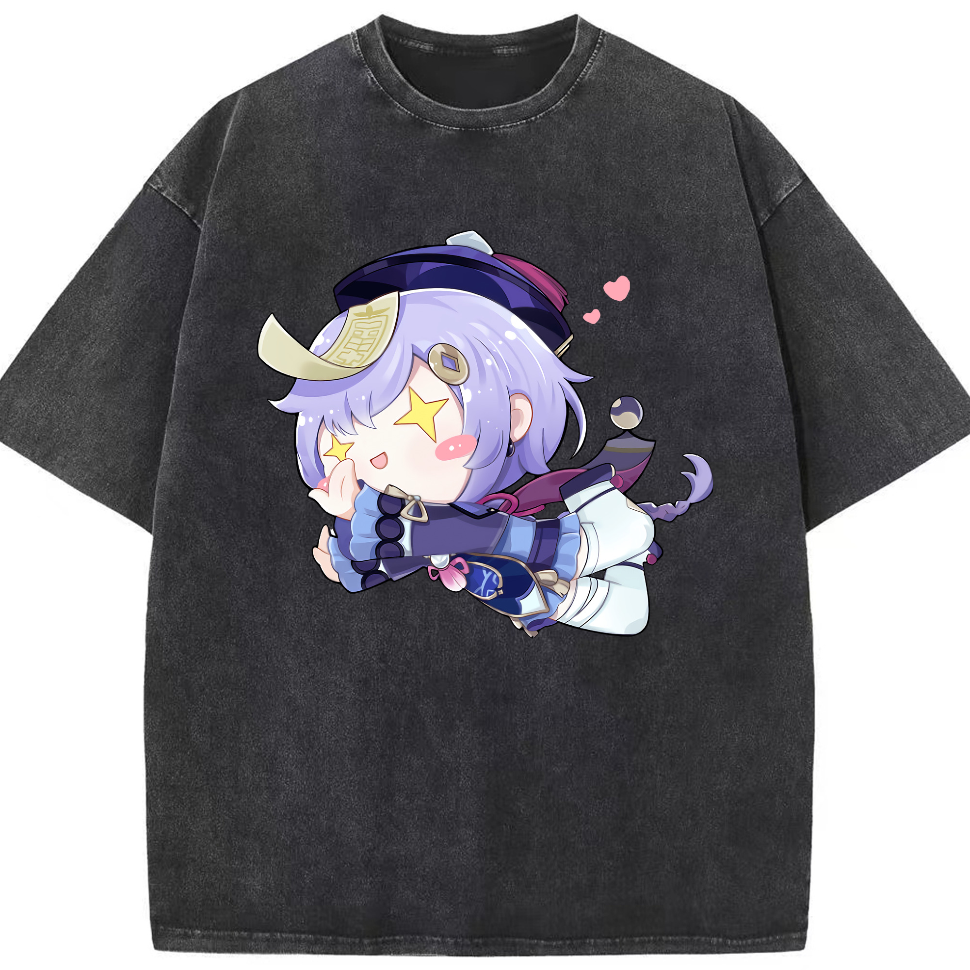 げんし神 七七 なな  genshin Nana 綿100% ヴィンテージ風 半袖Tシャツ（フロントプリント）
