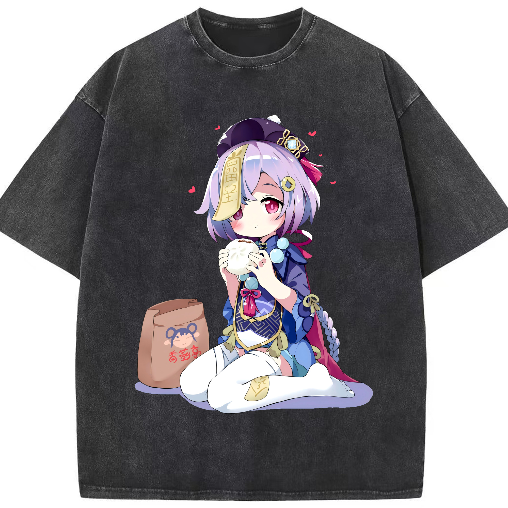 げんし神 七七 なな  genshin Nana 綿100% ヴィンテージ風 半袖Tシャツ（フロントプリント）