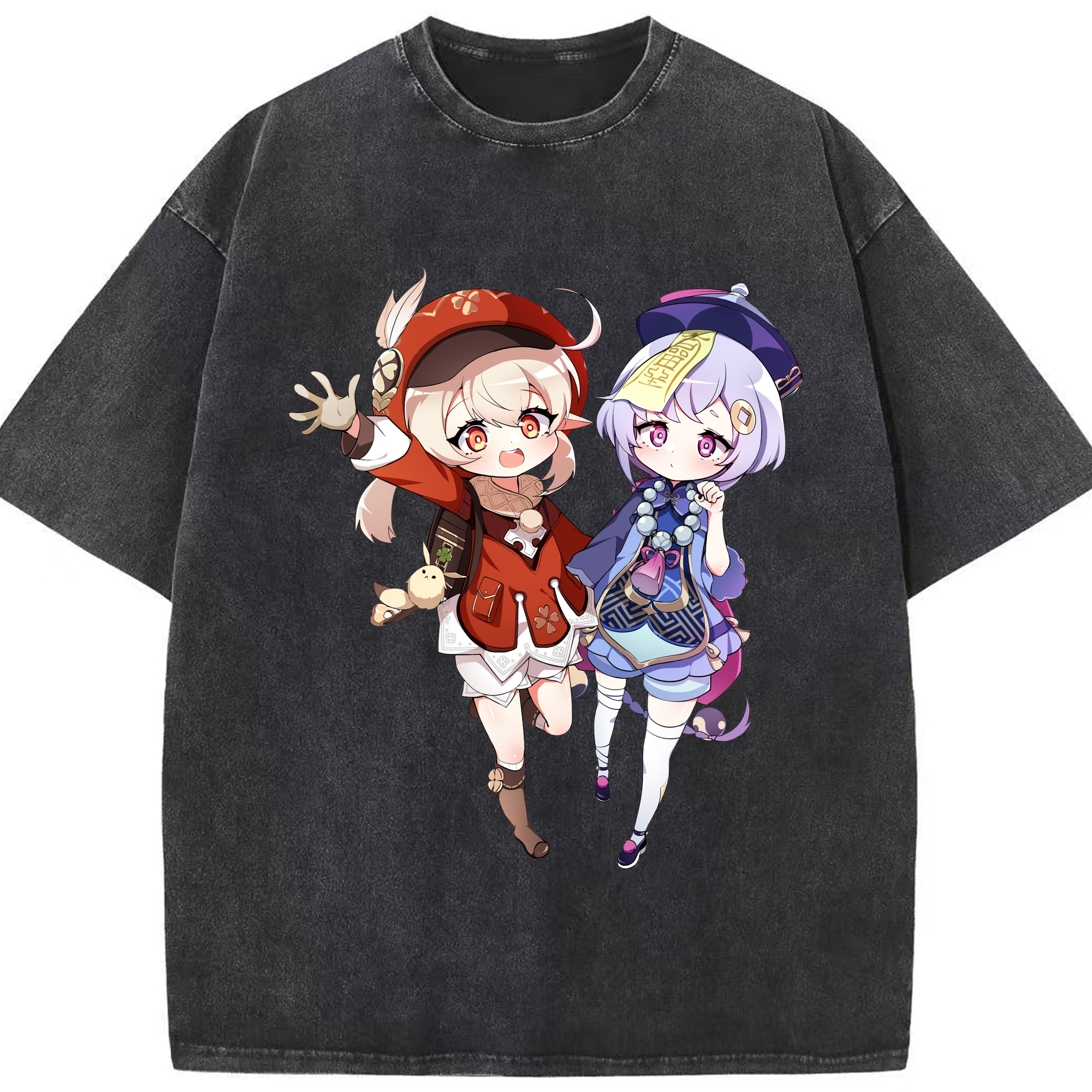 げんし神 七七 なな  genshin Nana 綿100% ヴィンテージ風 半袖Tシャツ（フロントプリント）