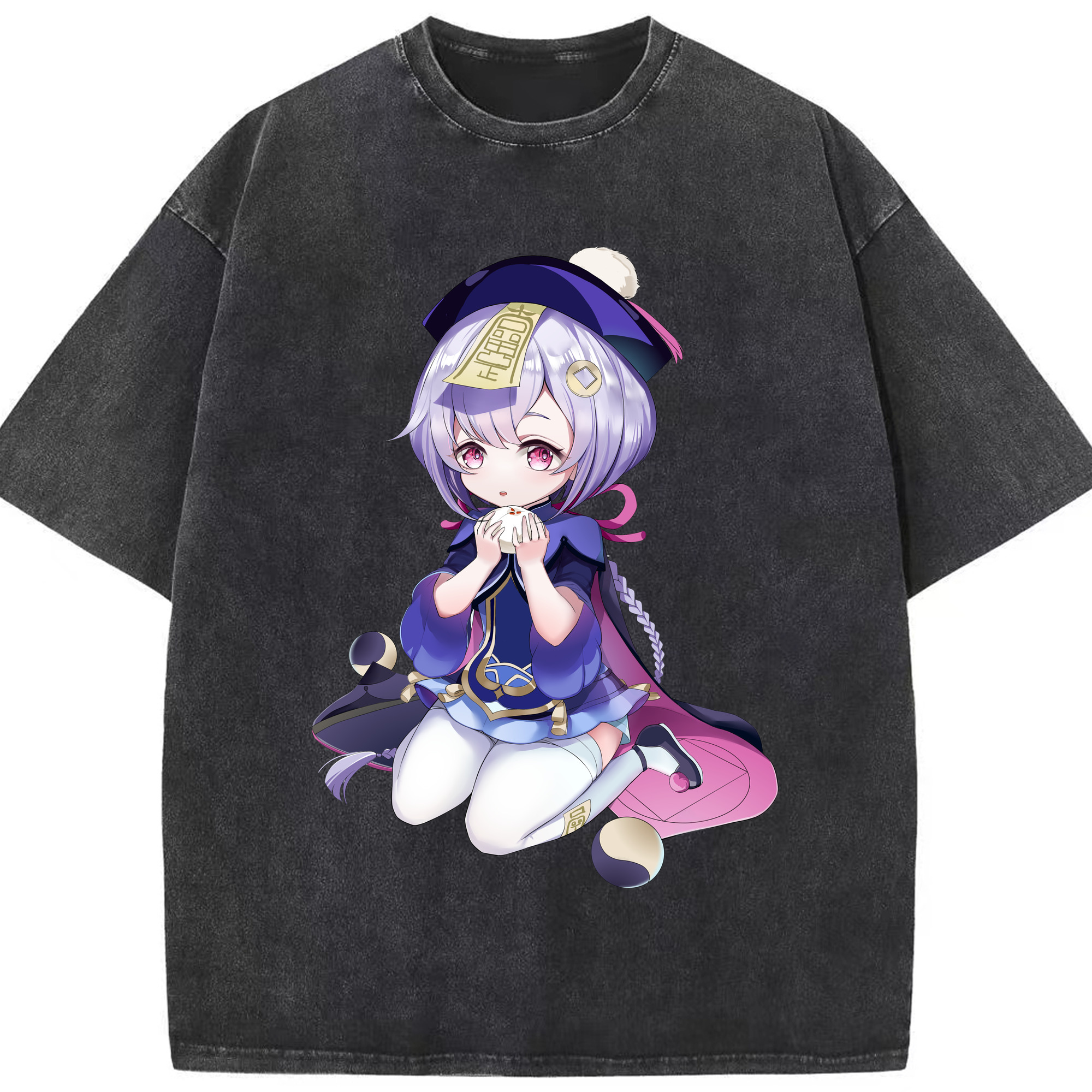 げんし神 七七 なな  genshin Nana 綿100% ヴィンテージ風 半袖Tシャツ（フロントプリント）