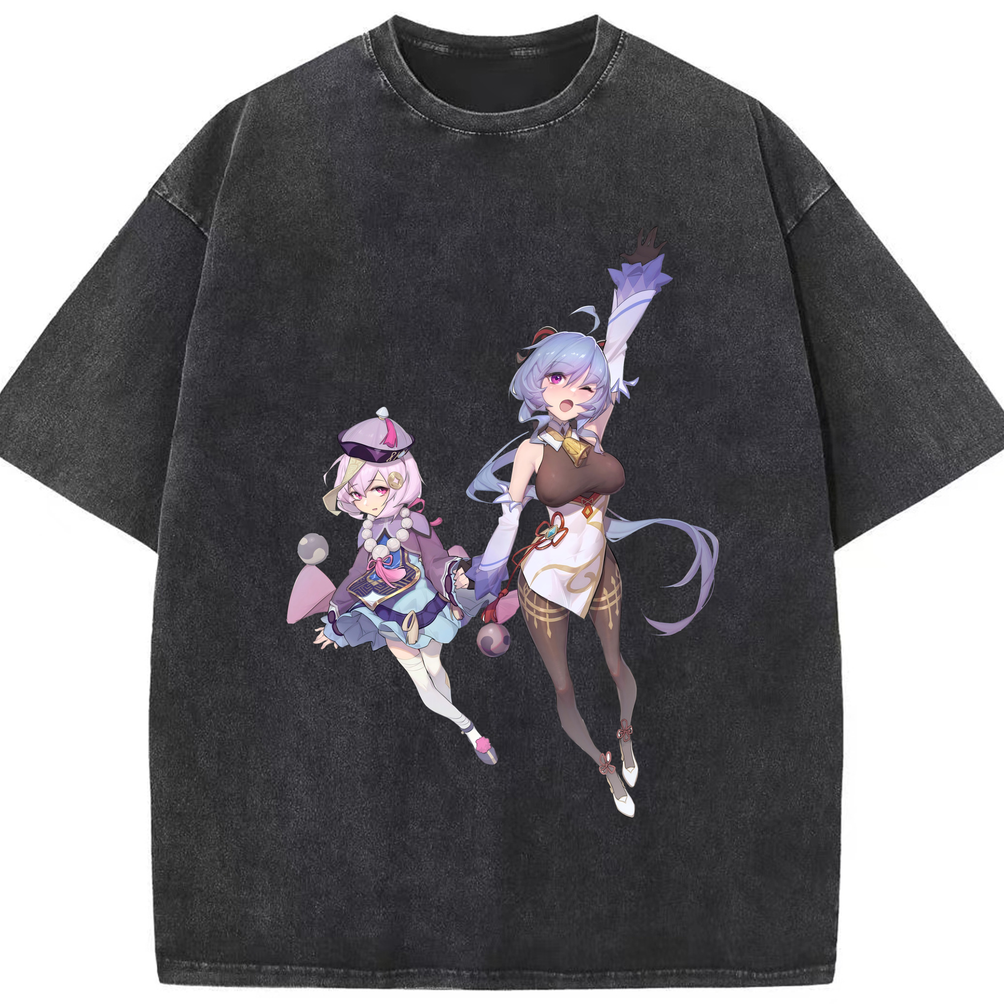 げんし神 七七 なな  genshin Nana 綿100% ヴィンテージ風 半袖Tシャツ（フロントプリント）