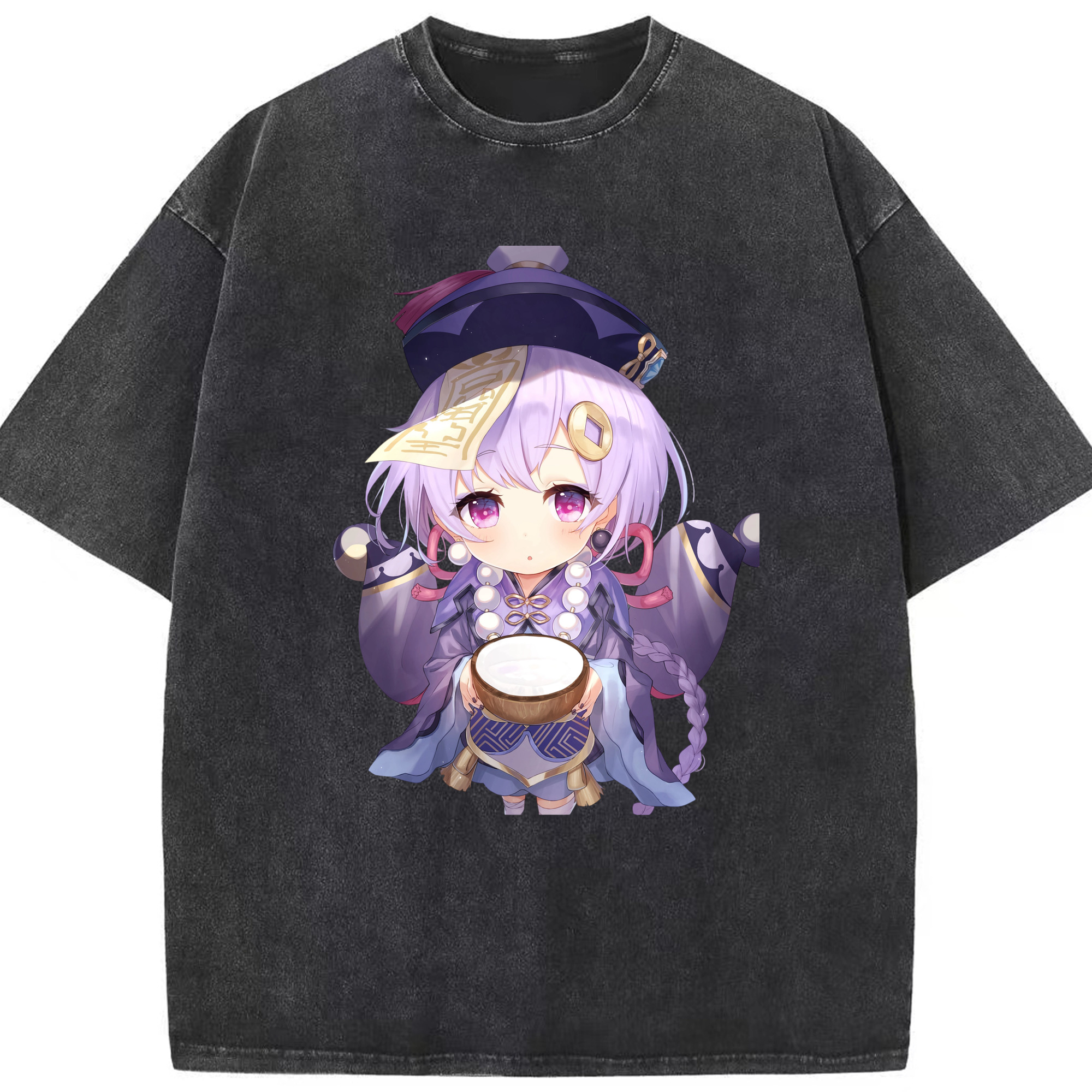げんし神 七七 なな  genshin Nana 綿100% ヴィンテージ風 半袖Tシャツ（フロントプリント）