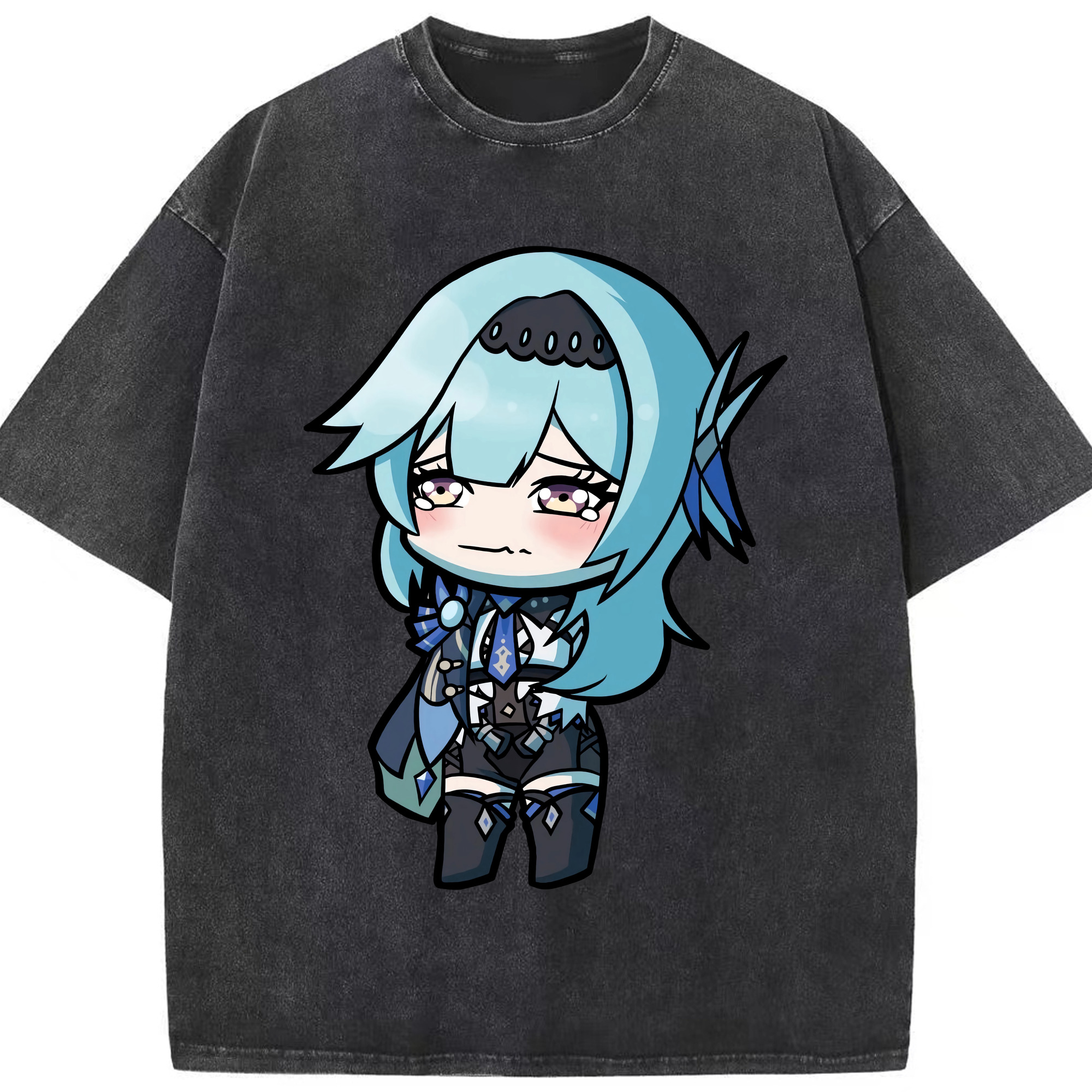 げんし神 优菈 ゆうら genshin Yūra 綿100% ヴィンテージ風 半袖Tシャツ（フロントプリント）
