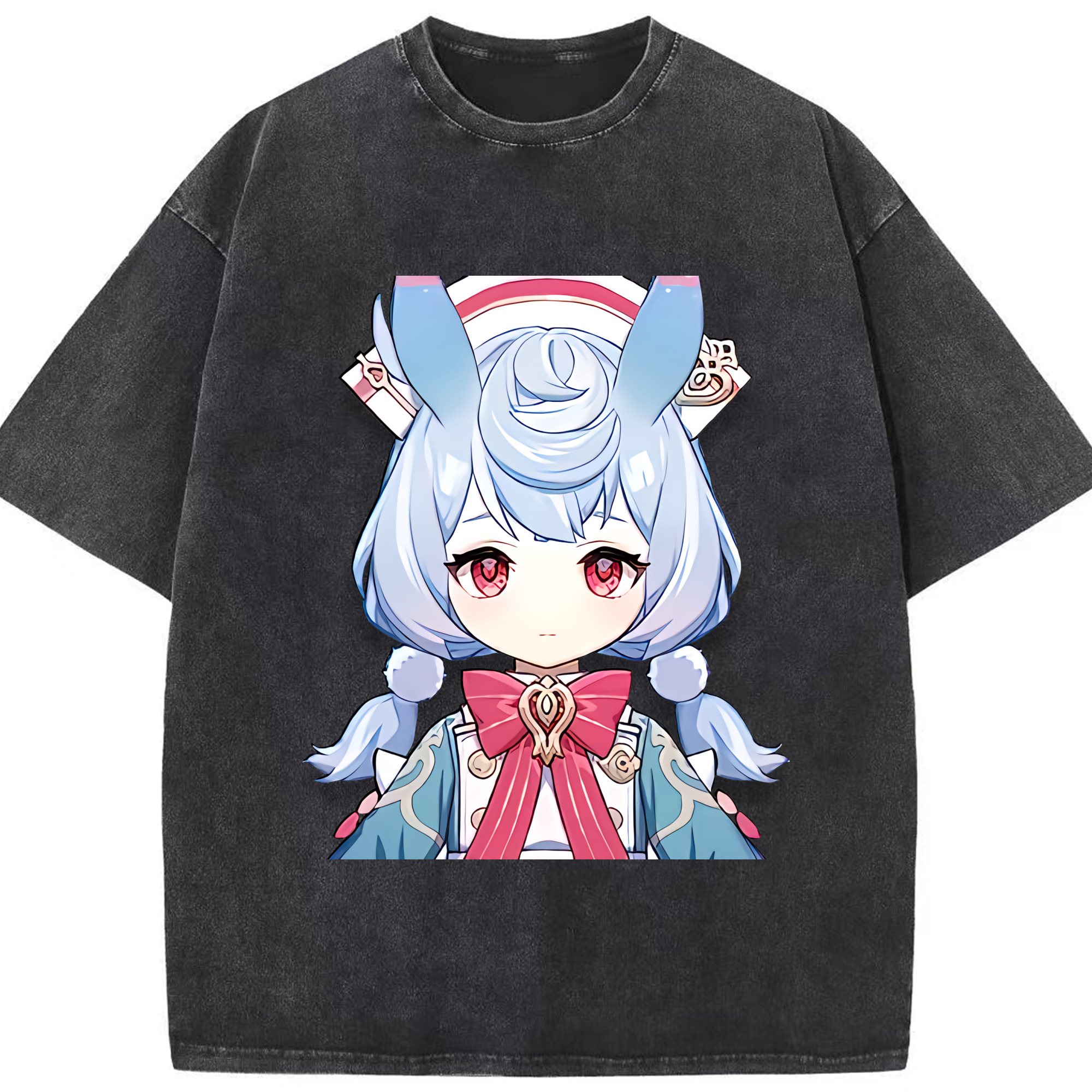 げんし神 シゲウィン genshin Shigewin 綿100% ヴィンテージ風 半袖Tシャツ（フロントプリント）