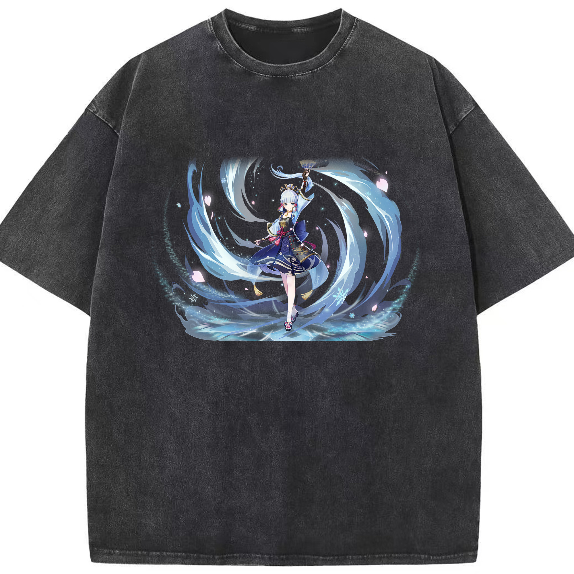 げんし神 神里綾華 神宮寺レン genshin Kamimiya Ren 綿100% ヴィンテージ風 半袖Tシャツ（フロントプリント）