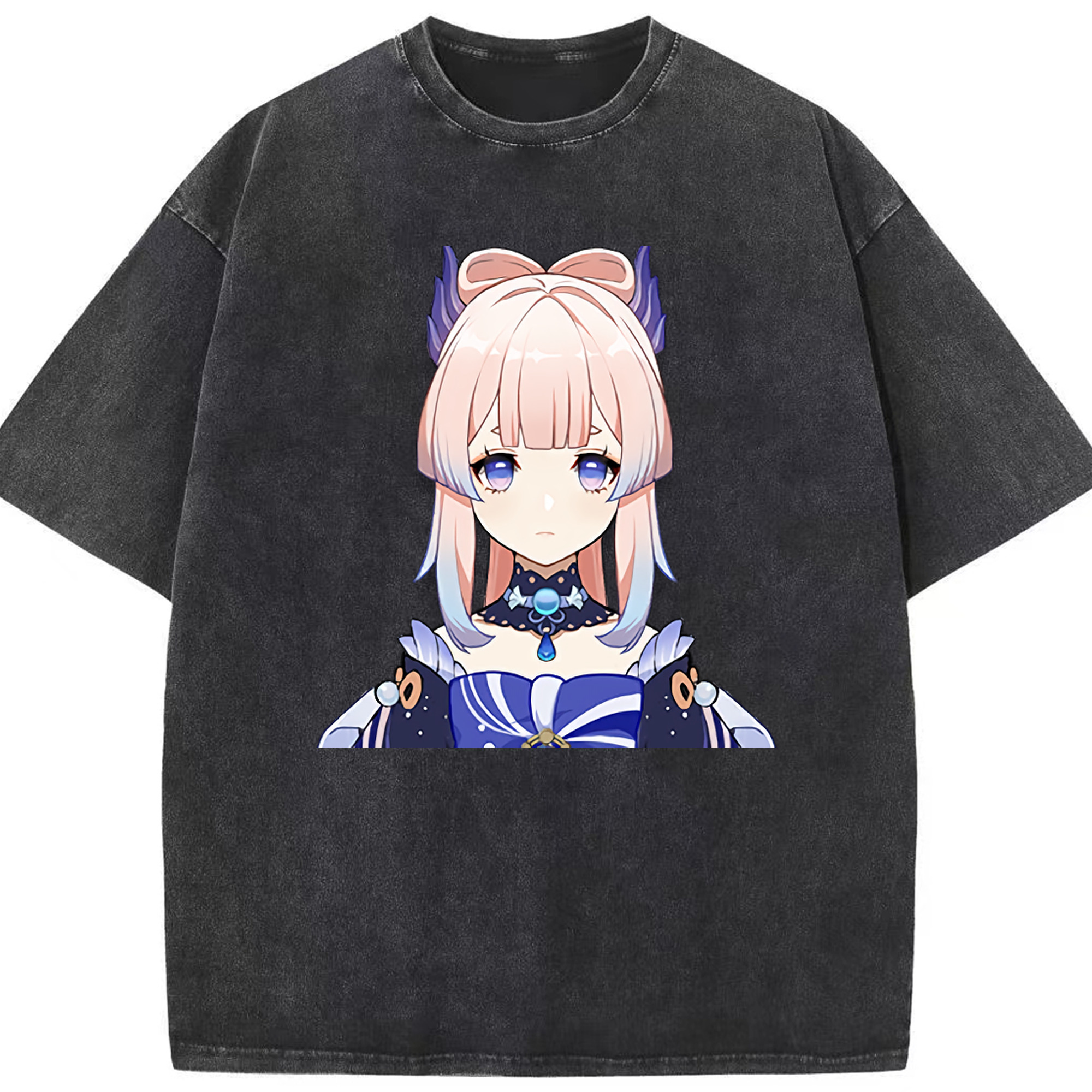 げんし神 珊瑚宮心海 サンゴノミヤ・ココミ genshin Sangonomiya Kokomi 綿100% ヴィンテージ風 半袖Tシャツ（フロントプリント）