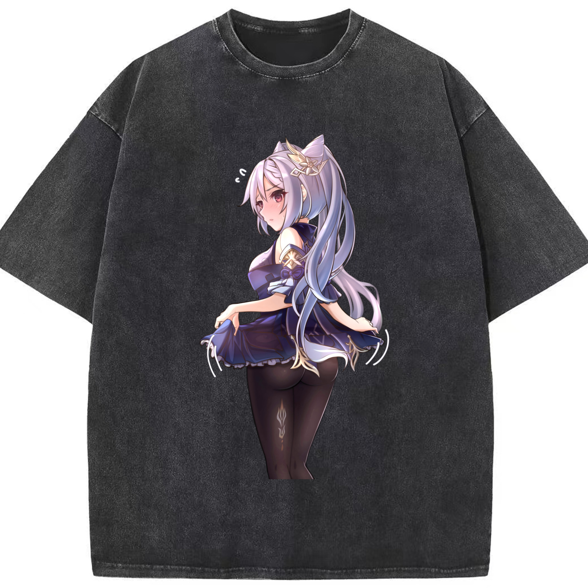 げんし神 刻晴 こくせい genshin Kokusei 綿100% ヴィンテージ風 半袖Tシャツ（フロントプリント）