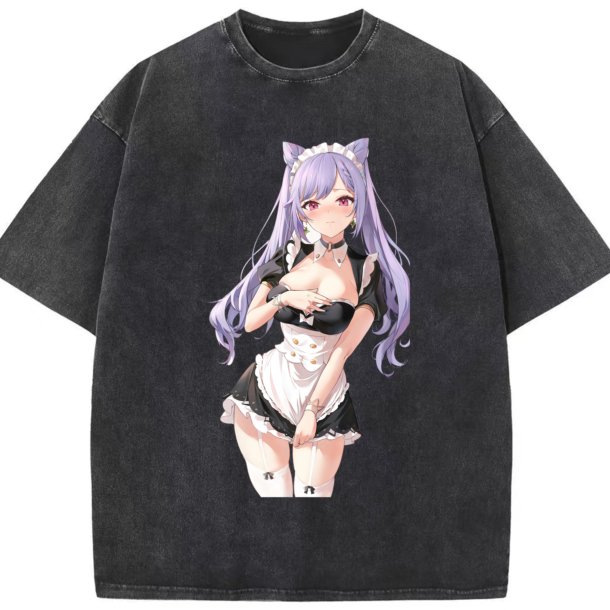 げんし神 刻晴 こくせい genshin Kokusei 綿100% ヴィンテージ風 半袖Tシャツ（フロントプリント）